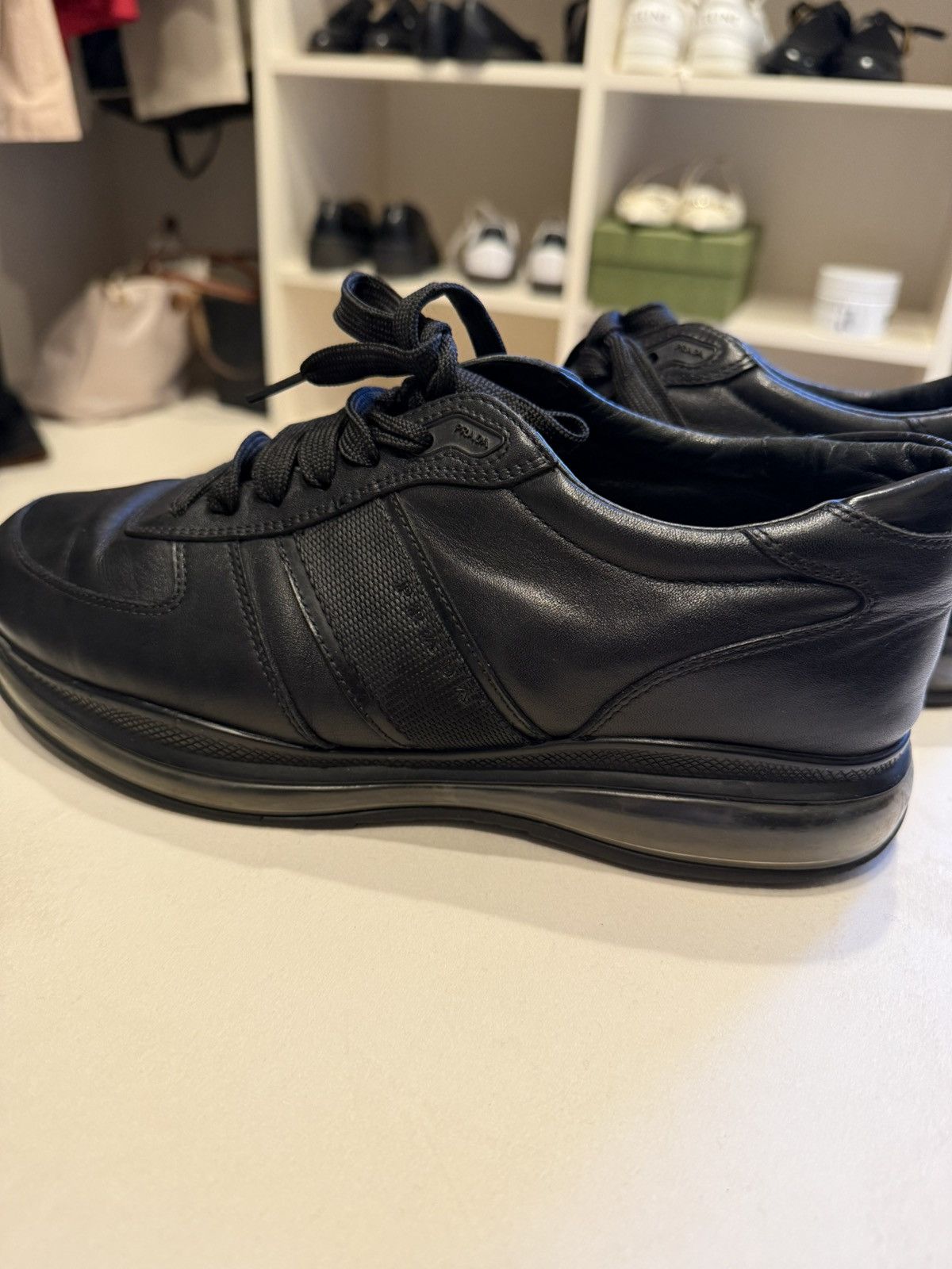 Prada 🔥 Prada Leather Low Top Sneakers Size US 7 / EU 40 - 2 Thumbnail