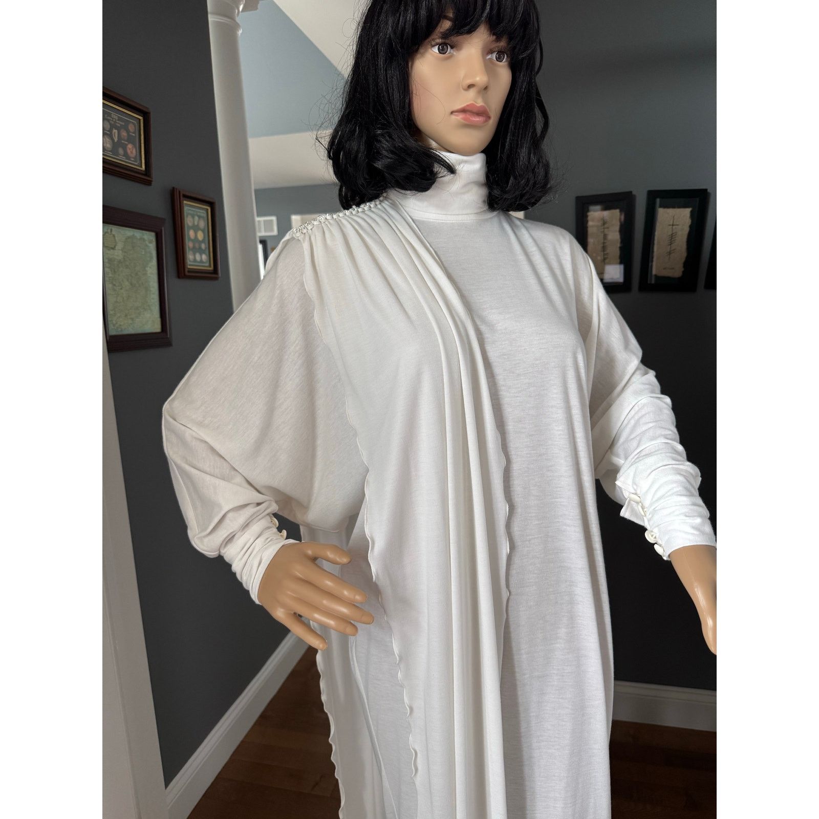 Vintage NWT Marcy & Co 1970s–80s White Rhinestone Caftan Gown sash M Size M / US 6-8 / IT 42-44 - 20 Thumbnail