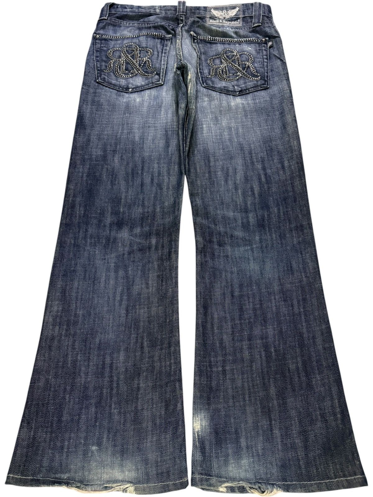 Rock & Republic Vintage Rock & Republic Distressed Bootcut Flare Jeans Size 31" - 2 Thumbnail