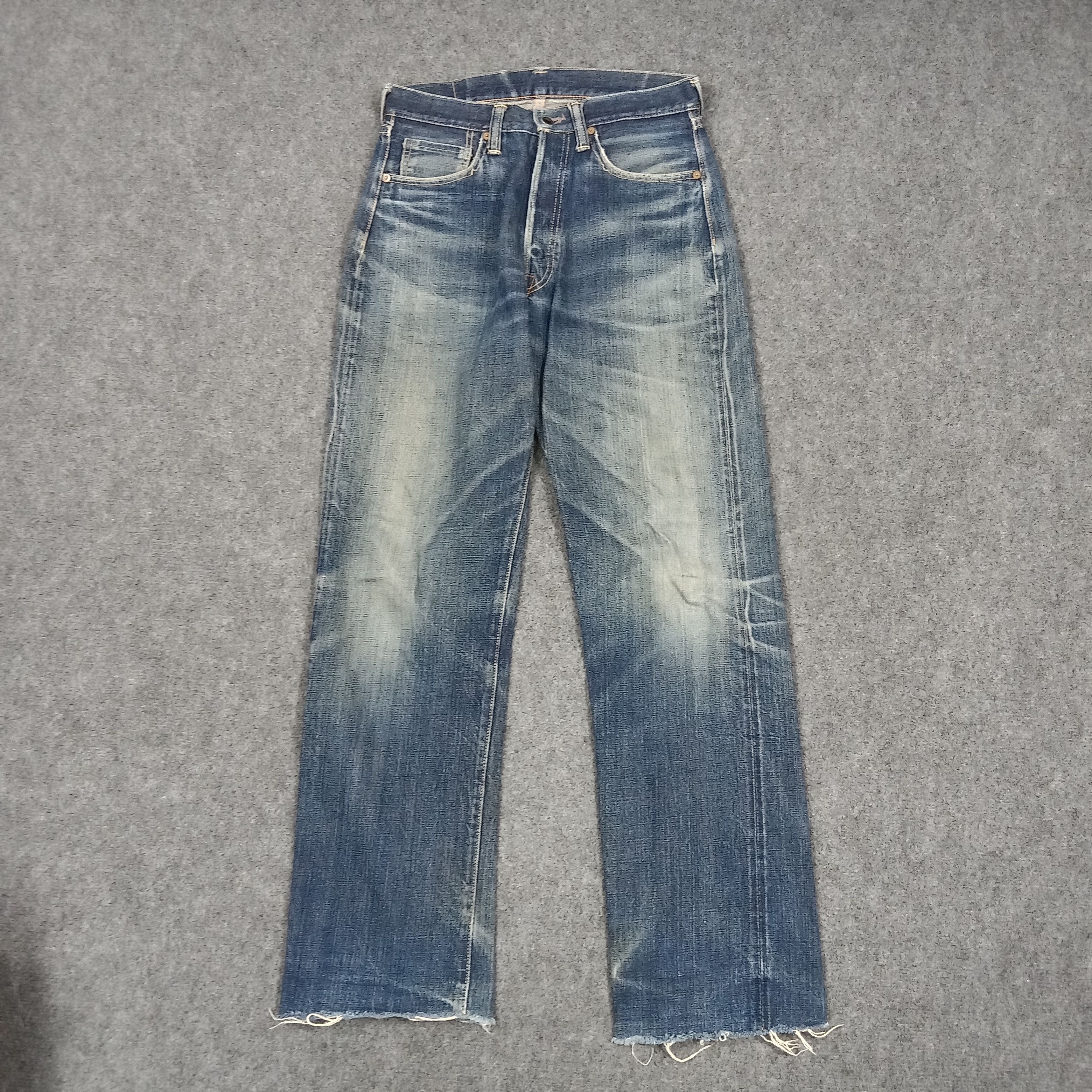 The Real McCoy's Joe McCoy 901 Selvedge Distressed Hem Denim Jeans E1A37 Size US 29 - 1 Thumbnail