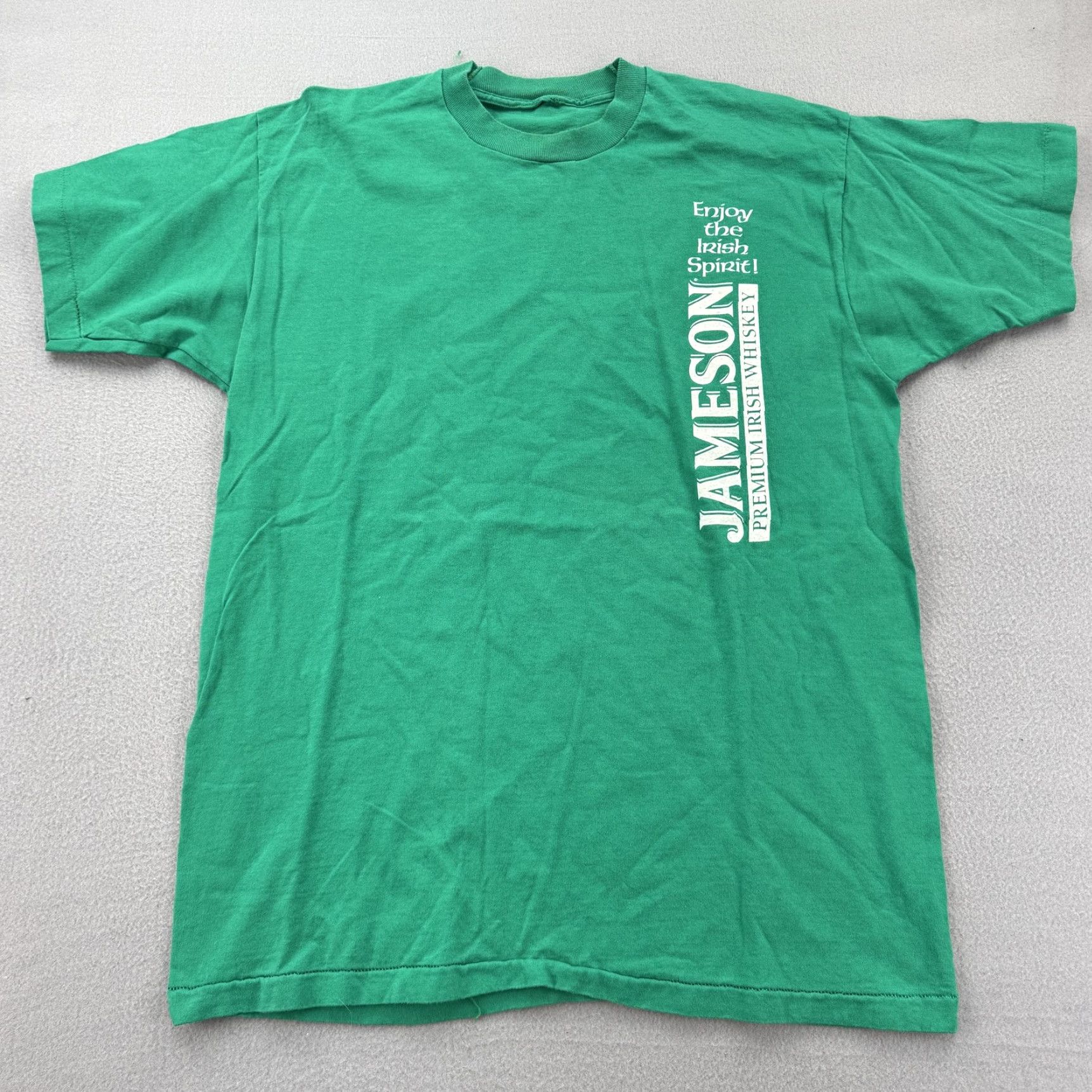 Vintage Jameson Shirt Mens Large Green Premium Irish Whiskey St Patrick's Day Promo Tee Size US M / EU 48-50 / 2 - 2 Thumbnail