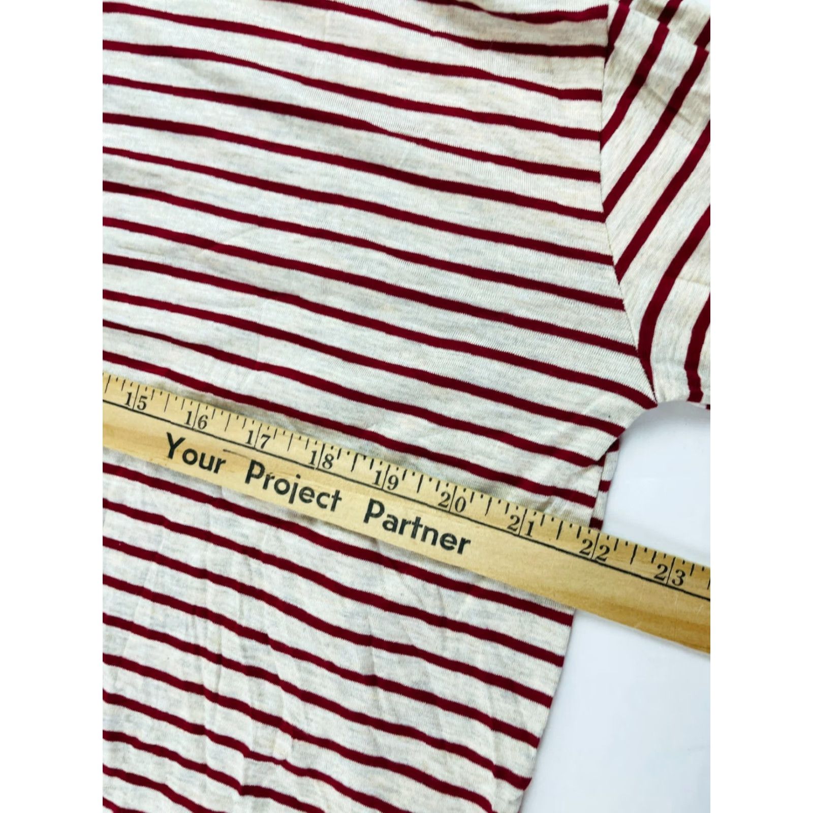 Vintage Project Social Turtleneck Shirt Women L Burgundy Tan Striped Long Sleeve NWT Size L / US 10 / IT 46 - 4 Thumbnail