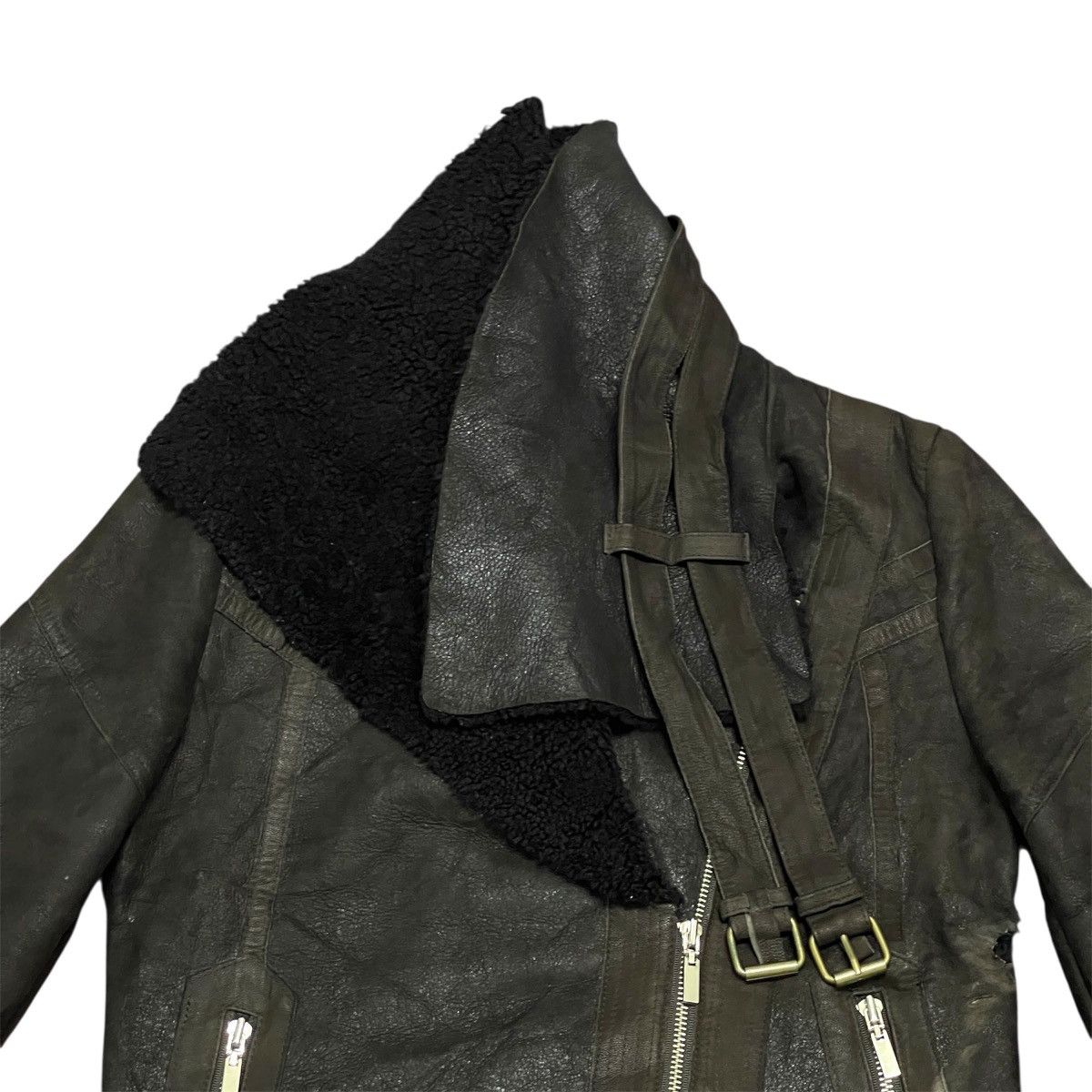 If Six Was Nine Vtg Rick Owen Inspired Avantgarde Sheepskin Leather Jacket Size US S / EU 44-46 / 1 - 8 Thumbnail