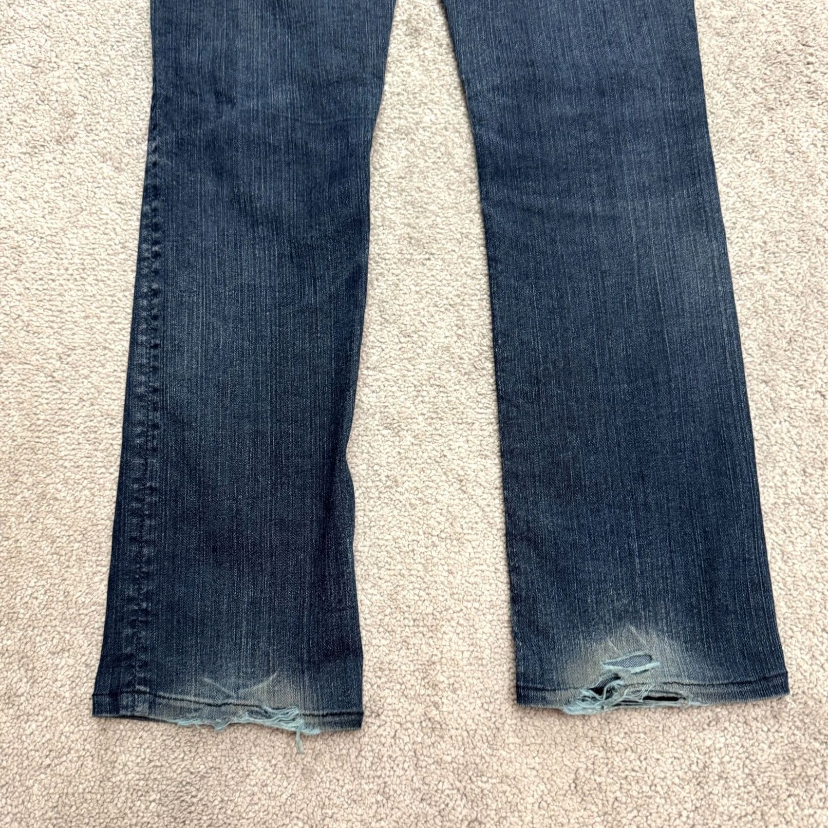 7 For All Mankind 7 For All Mankind Jeans Distressed Straight Leg Denim Dark Wash Womens 29 Blue 5-Pocket Regular Stretch Casual Size 29" - 5 Thumbnail