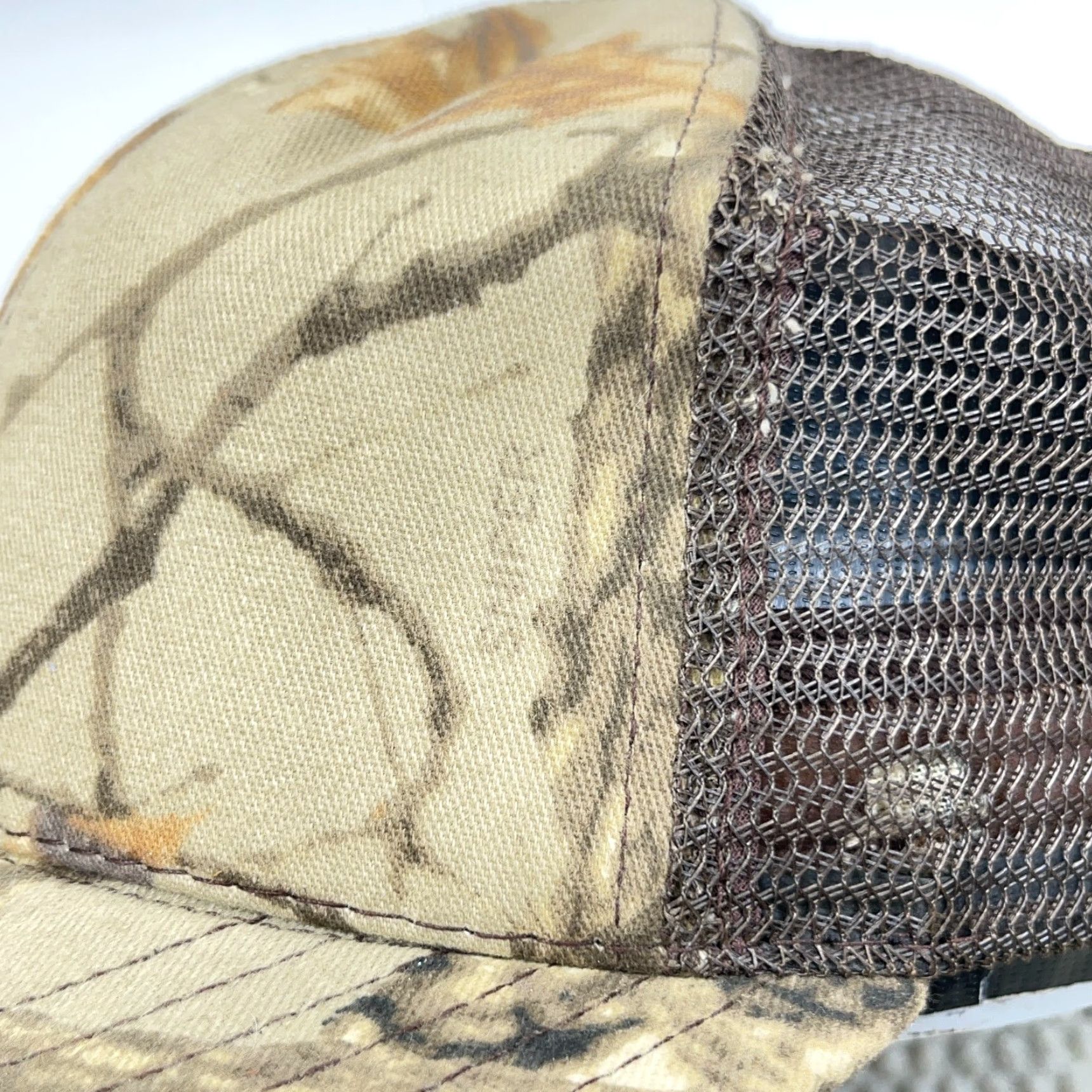 Vintage VINTAGE Sniper Camo Trucker Hat Cap Snap Back Made In USA Brown Camo Trucker Hat Vintage 90s Hunting Men's Adjustable Cap USA 80s 90s Outdoor Size ONE SIZE - 3 Thumbnail