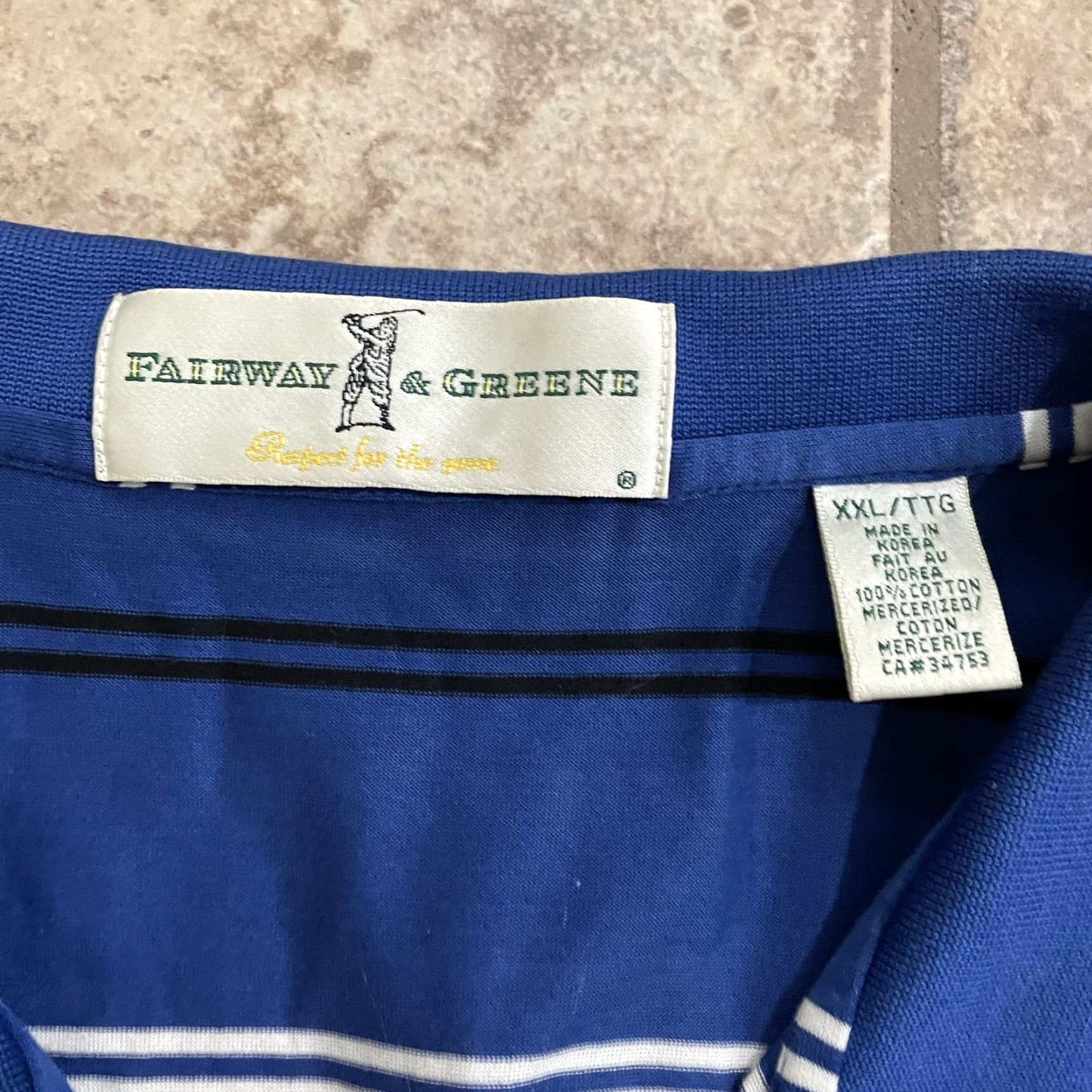 Vintage Sherwood CC Fairway And Greens 100% cotton Blue polo golf shirt Mens Size XXL Size US XXL / EU 58 / 5 - 4 Thumbnail