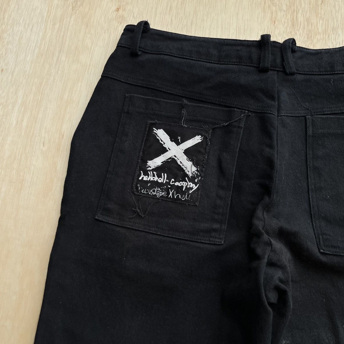 Punk and Yo HELLO HELL MAD PUNK BONDAGE STRETCH DENIM Y2K Size US 31 - 9 Thumbnail