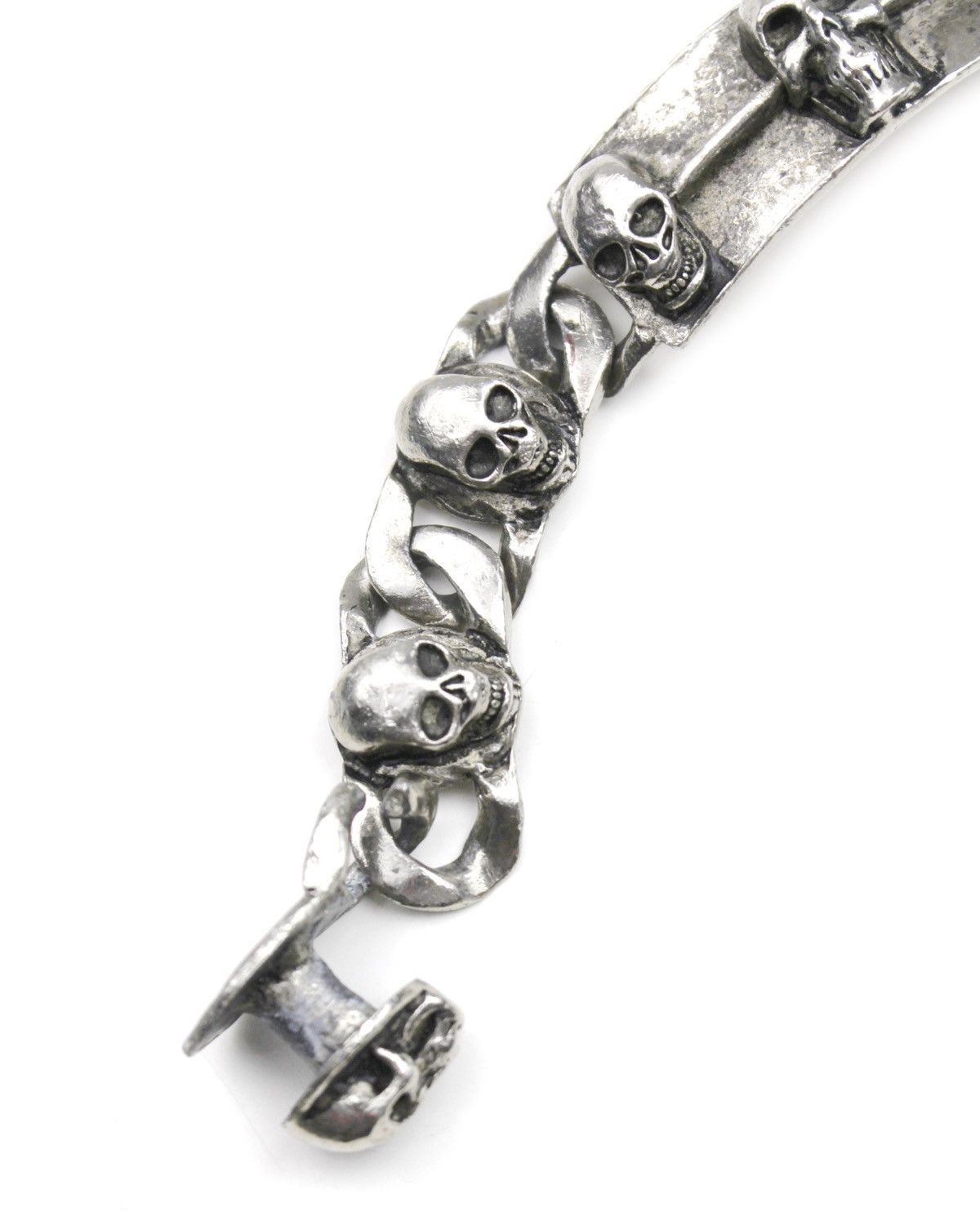 Hysteric Glamour 2000S JAPANESE MADE DARK METAL SKULL CURB BRACELET Size ONE SIZE - 5 Thumbnail
