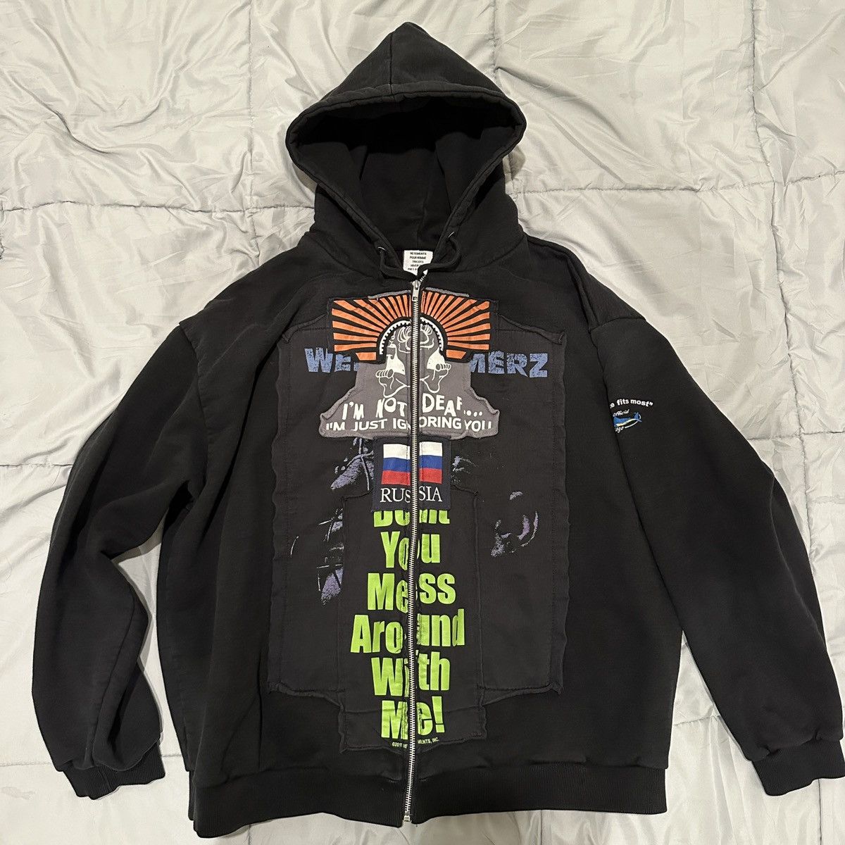 Vetements Russia Patchwork Hoodie | Grailed