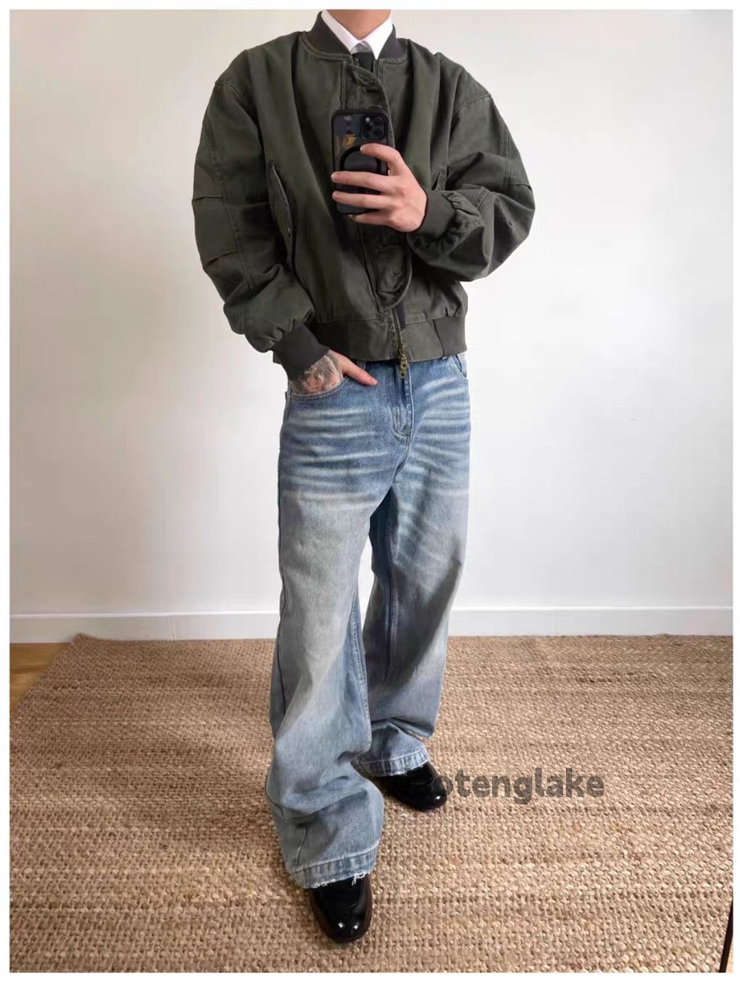 Jean Unisex washed faded cleanfit yuppie y2k loose jeans Size US 32 / EU 48 - 7 Thumbnail