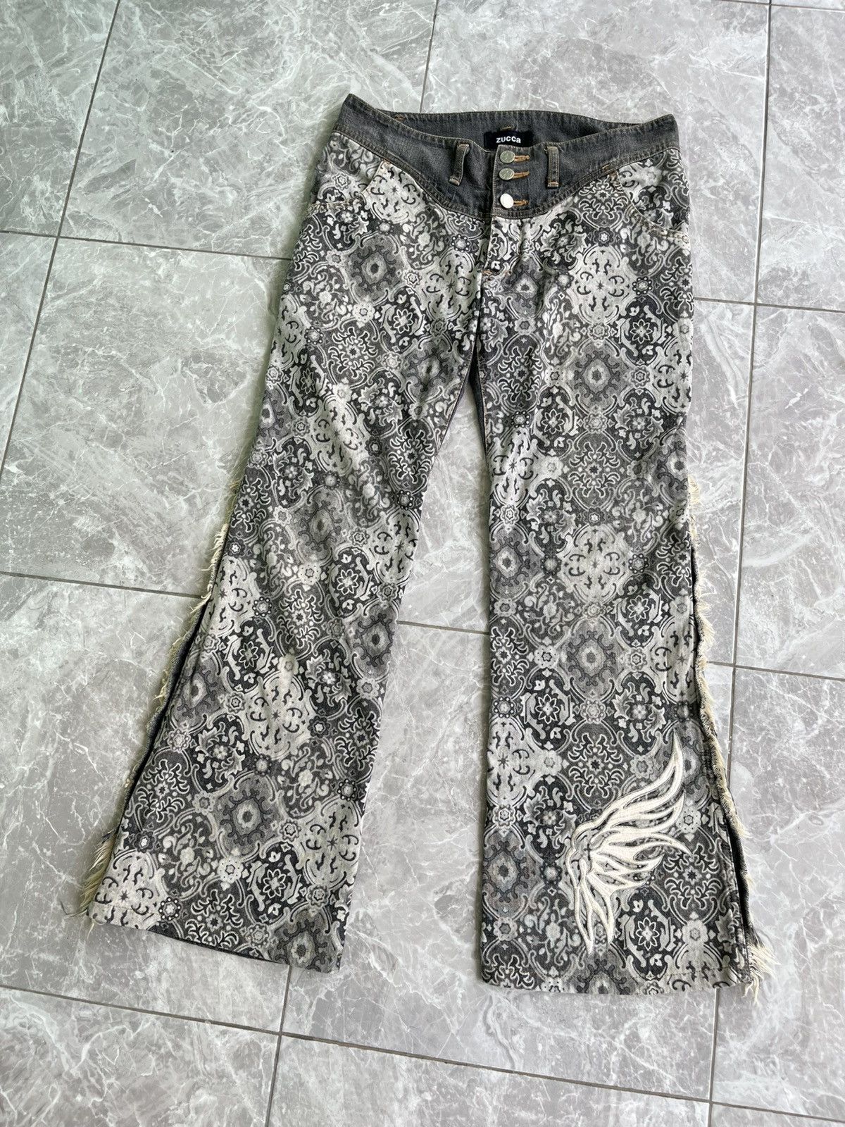 Issey Miyake Zucca Bandana Flare Pants Size US 30 / EU 46 - 3 Thumbnail