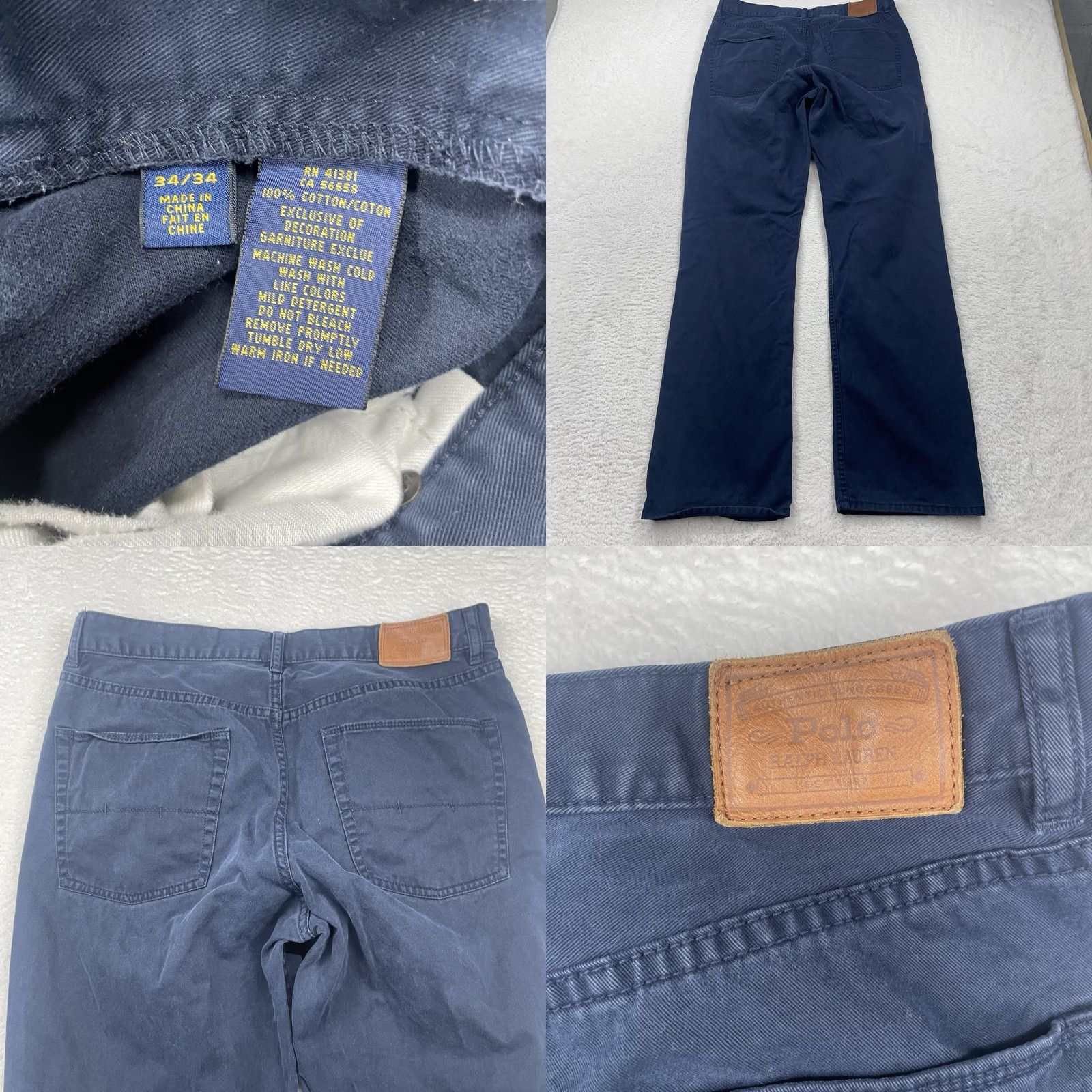 Polo Ralph Lauren Polo Ralph Lauren Mens Navy Blue Straight Leg Five Pocket Chino Pants 34x34 Size US S / EU 44-46 / 1 - 8 Thumbnail