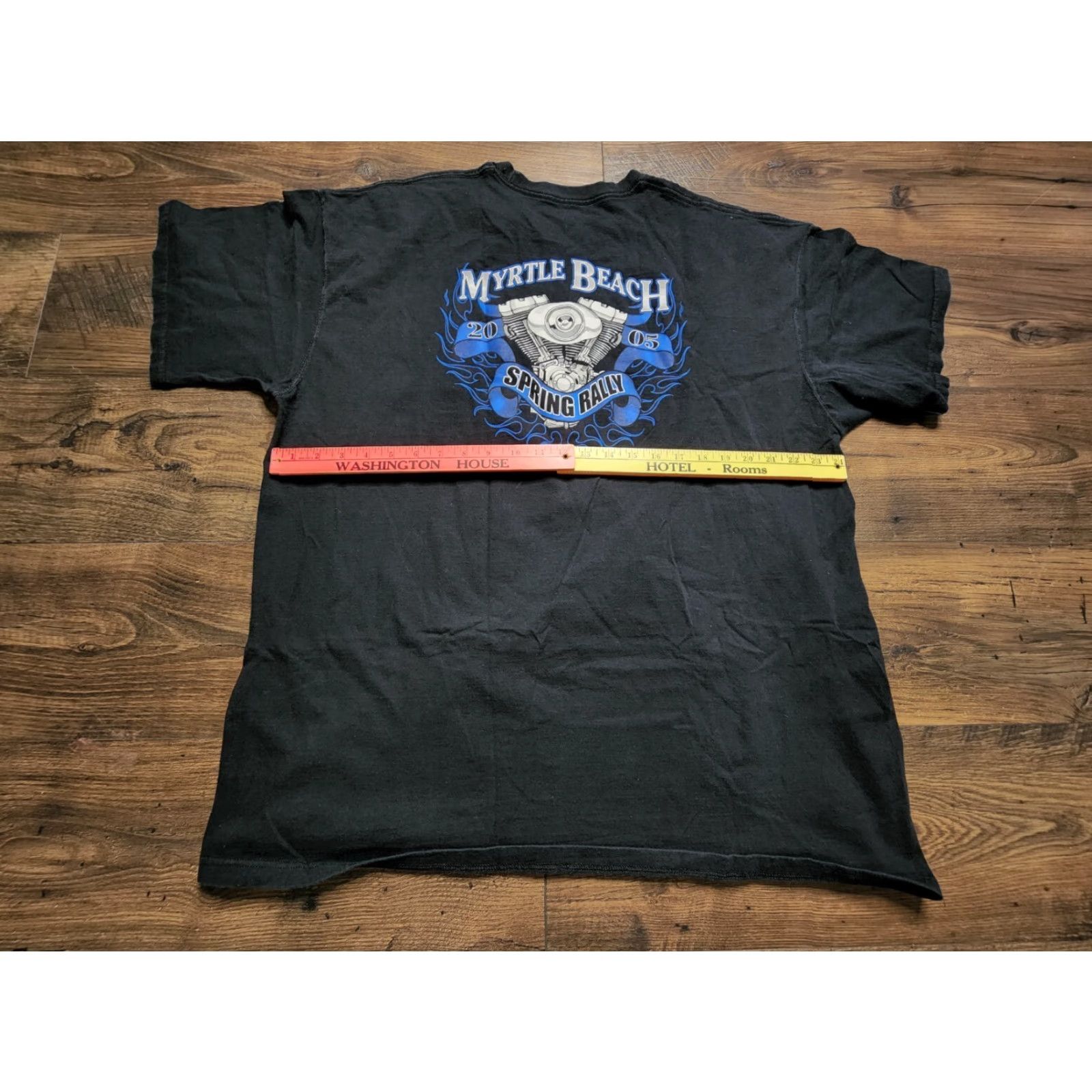 Fruit Of The Loom Mens 2XL Myrtle Beach Spring Rally 2005 Anniversary Black T Shirt Double Sided Size US XXL / EU 58 / 5 - 3 Thumbnail
