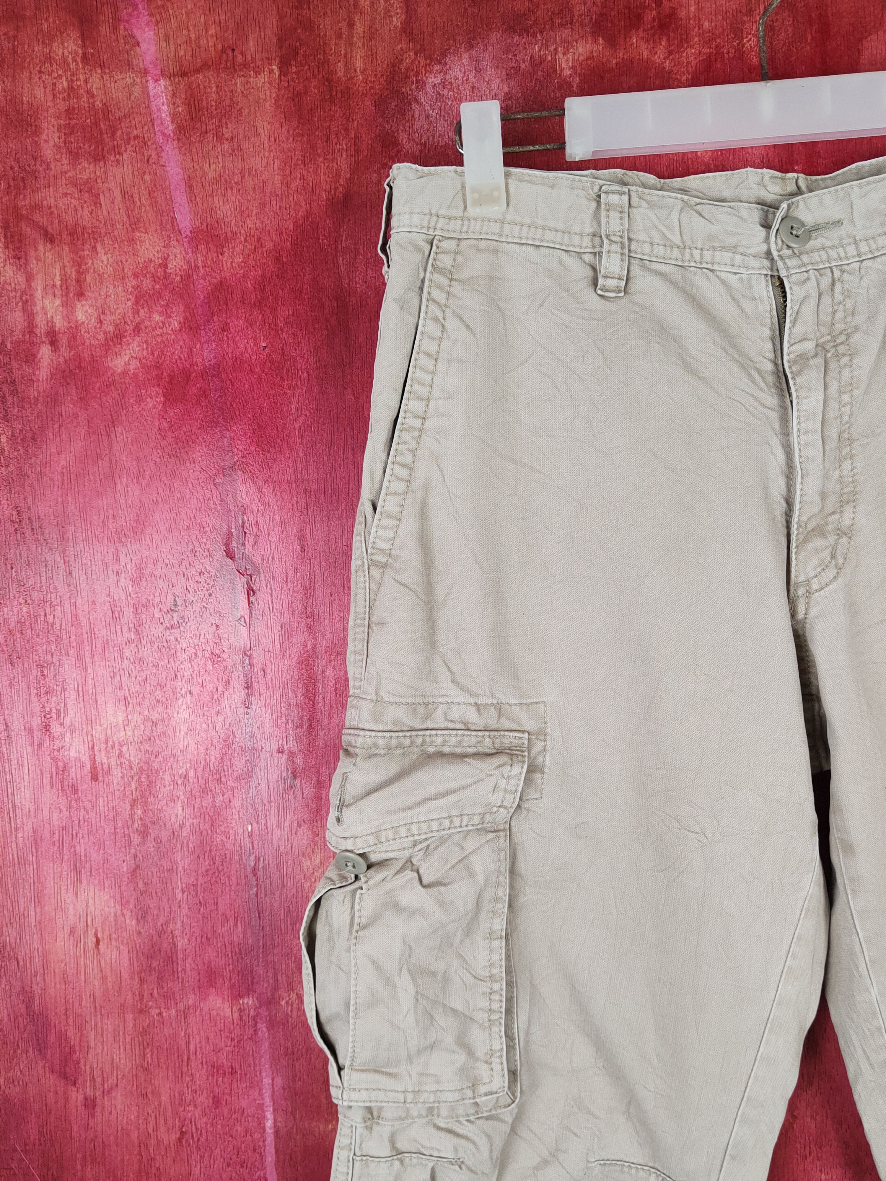 Japanese Brand Uniqlo Beige Multipocket Tactical Cargo Pants #S1341 Size US 31 - 3 Thumbnail