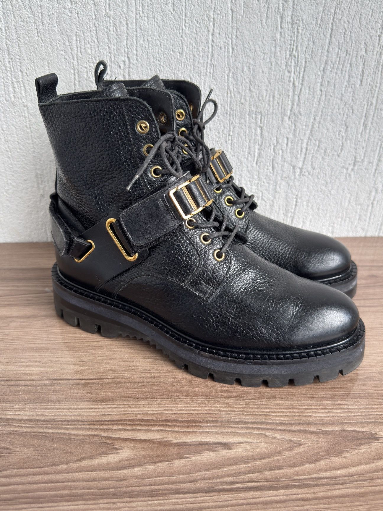 Versace ❗️🔥Medusa logo strapped combat boots Size US 7.5 / EU 40-41 - 3 Thumbnail