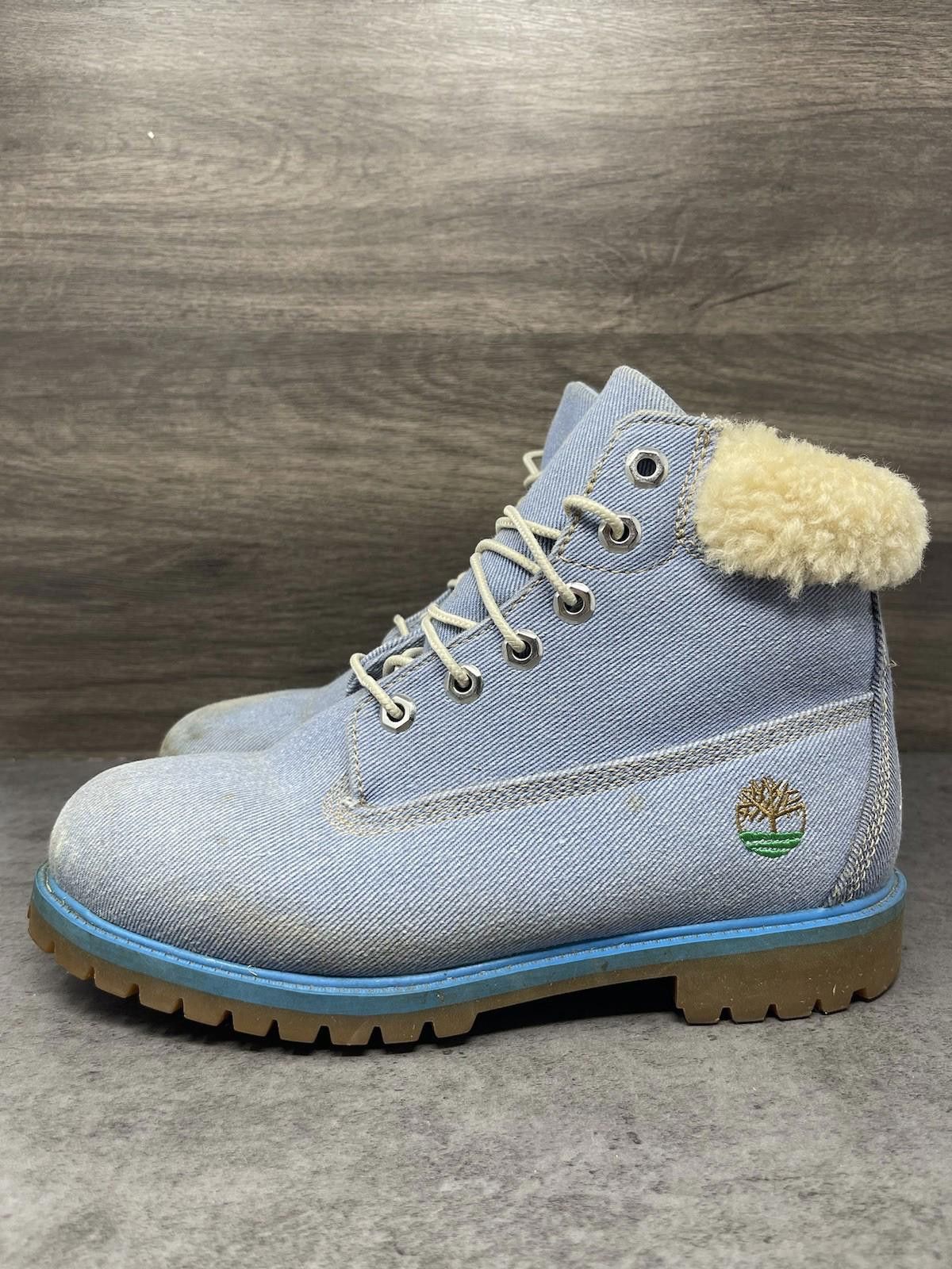 Timberland Timberland Just Don 6 Inch Boots Mens Size 7 Blue Denim Fur Size US 7 / EU 40 - 1 Thumbnail