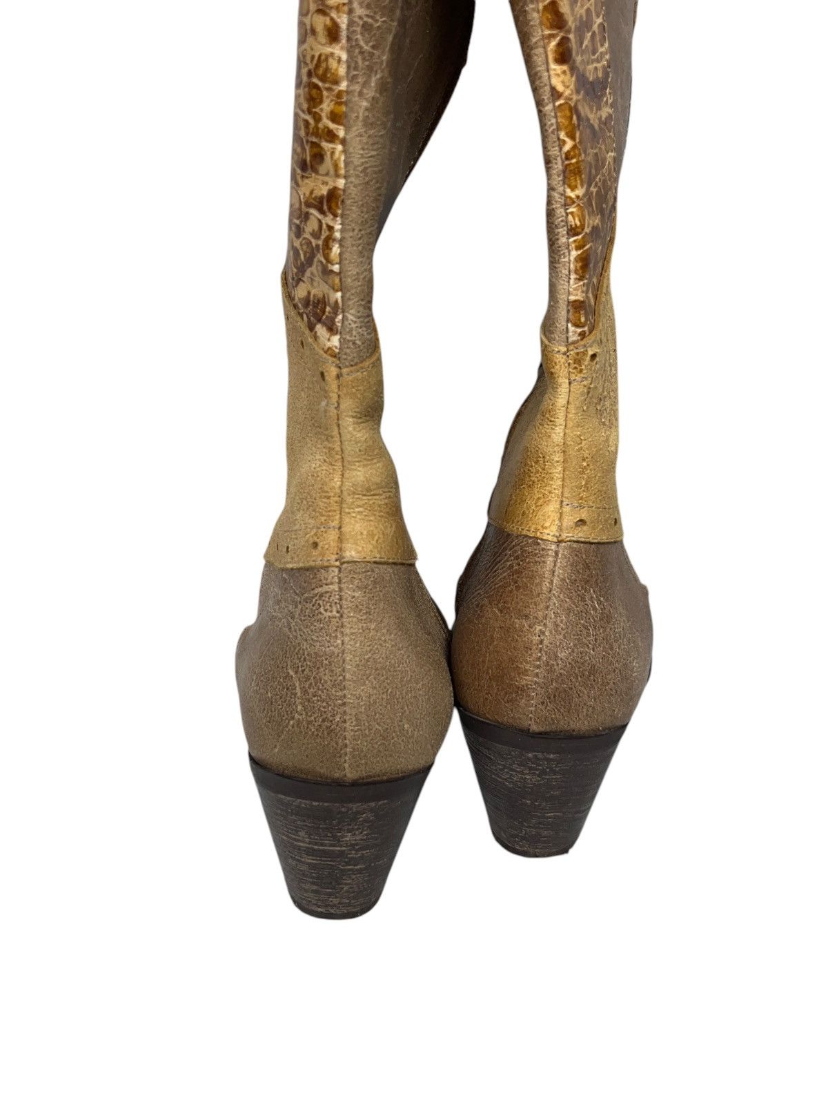 Cowboy Equipment Vintage Patchwork Leather Cowboy Boots Margiela Style Size US 9 / IT 39 - 10 Thumbnail