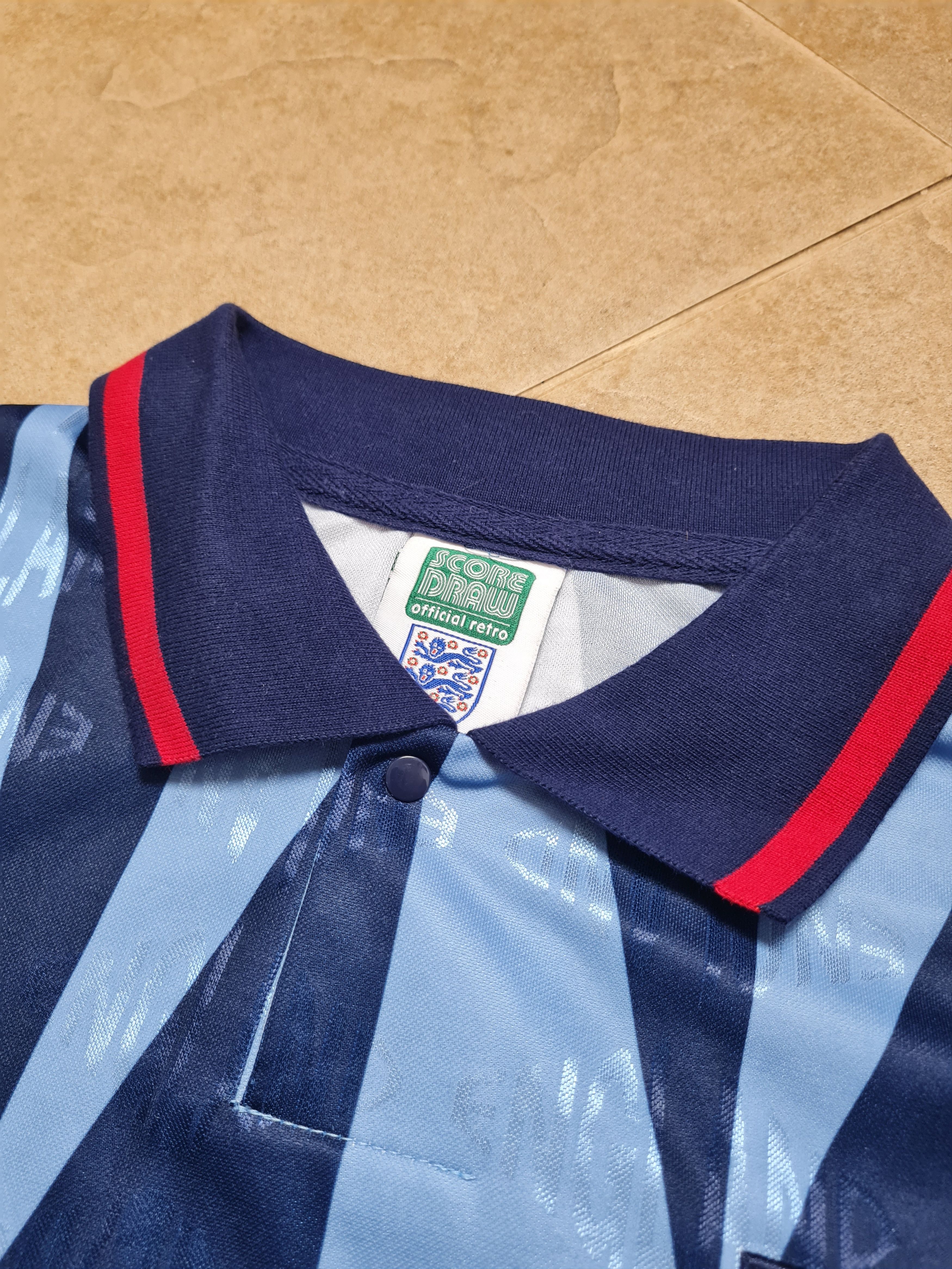 Other England Football Shirt Score Draw 3rd Away FA Retro 1990 Size US XL / EU 56 / 4 - 16 Thumbnail
