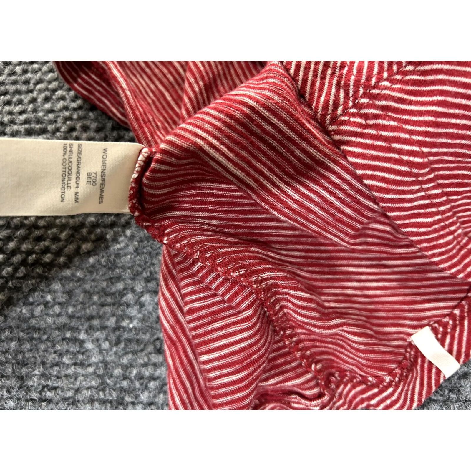 Vintage Woolrich Shirt Womens Medium Red White Stripe Long Sleeve Tunic Cotton Top Size M / US 6-8 / IT 42-44 - 5 Thumbnail