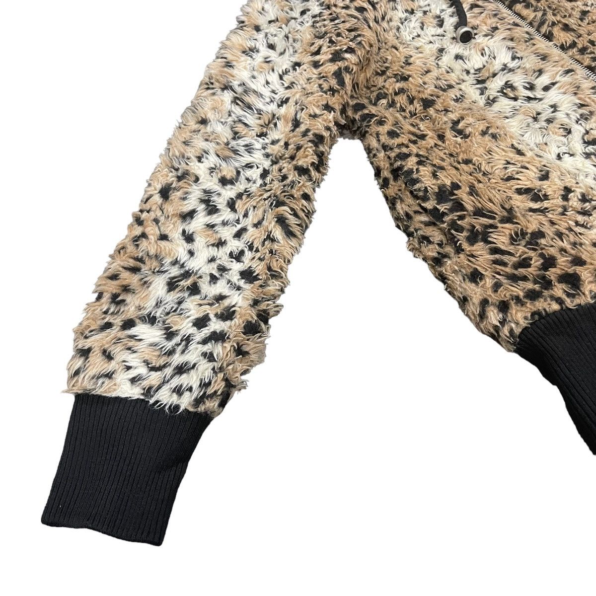 Vintage Designer Leopard Print Faux Fur Shearling Hoodie Jacket Size M / US 6-8 / IT 42-44 - 8 Thumbnail