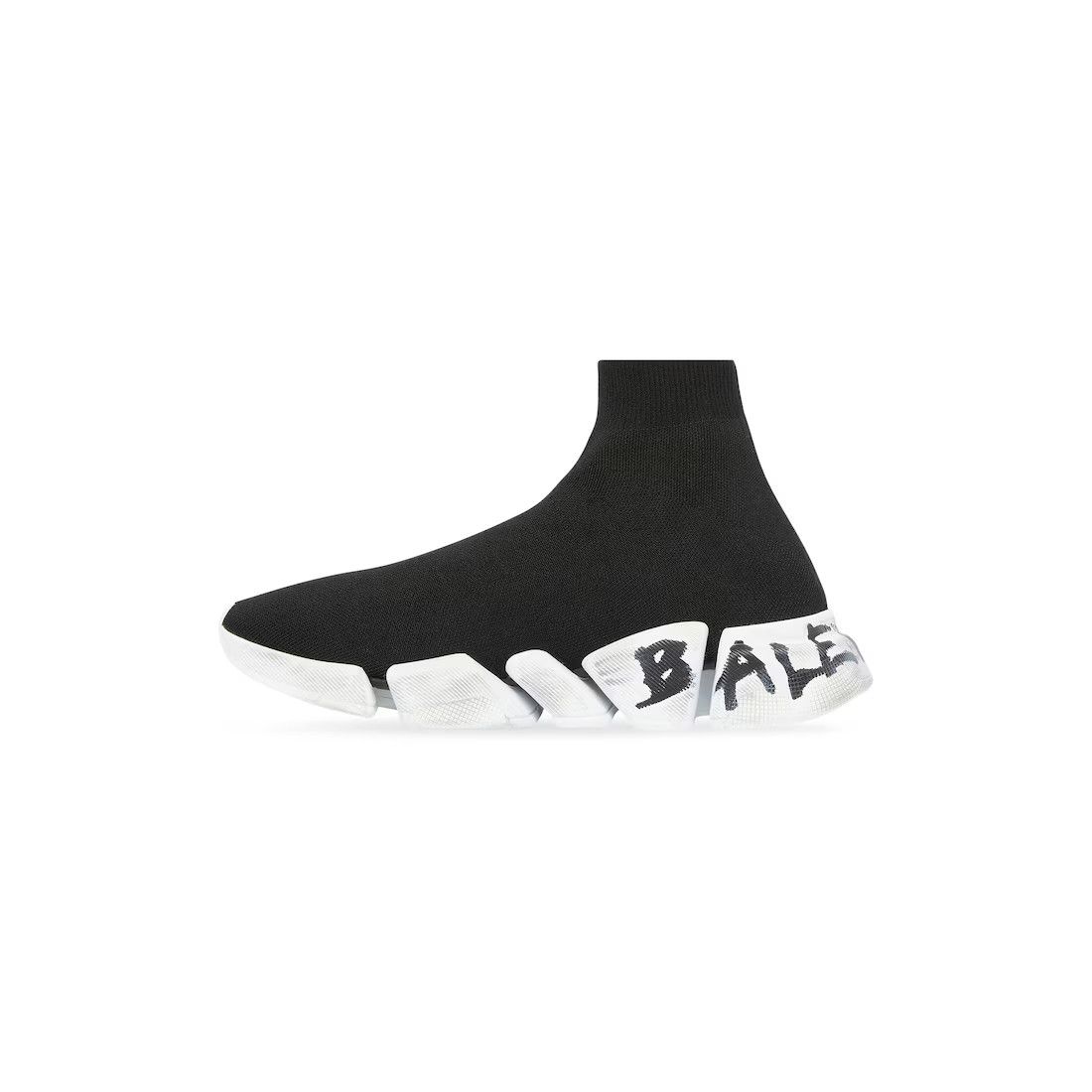 Balenciaga o1mt1gz0425 Speed 2.0 Graffiti Recycled knit Sneakers Black Size US 6 / IT 36 - 4 Thumbnail