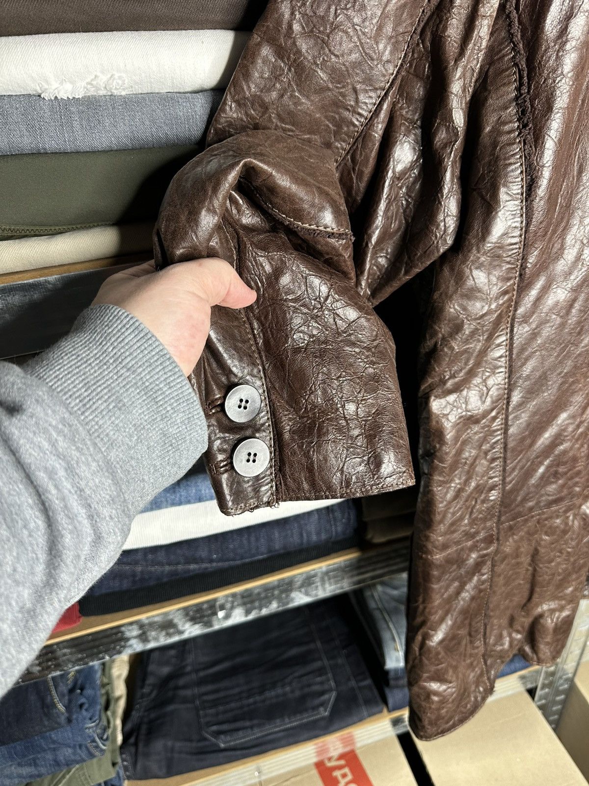 Fratelli Rossetti Fratelli Rossetti Brown Military Leather Jacket Size 48 Size US M / EU 48-50 / 2 - 15 Thumbnail