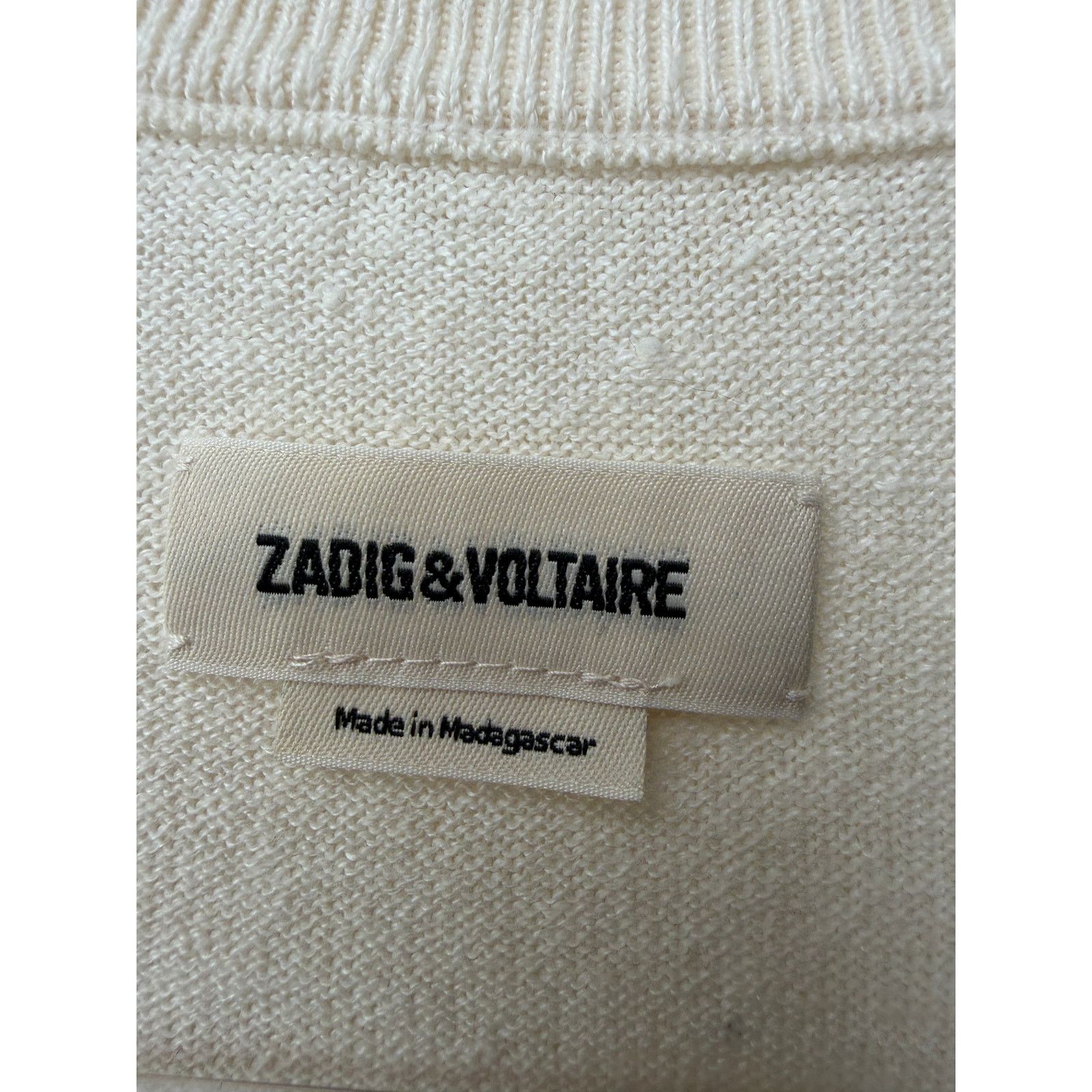 Zadig & Voltaire Zadig & Voltaire Wully Lico Rhinestone Sweater XS Ecru Size XS / US 0-2 / IT 36-38 - 11 Thumbnail