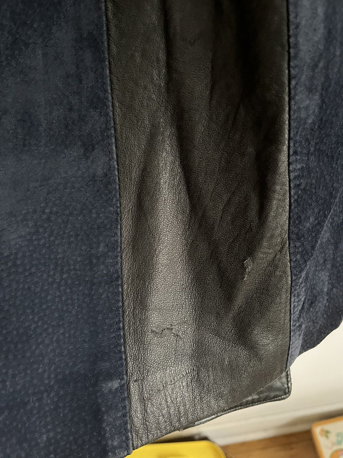 Genuine Leather × Japanese Brand × Vintage LEATHER SUEDE STRIPED TRENCH COAT LONG JACKET WESTERN BIKER Size M / US 6-8 / IT 42-44 - 9 Thumbnail