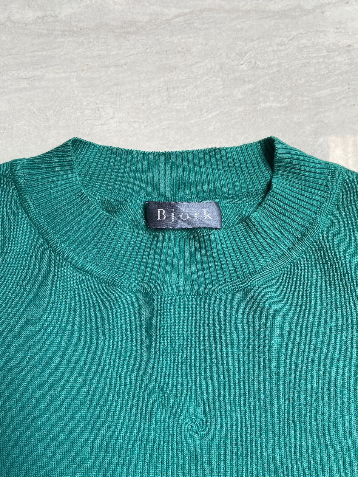 Band Tees × Designer × Japanese Brand BJORK Green Knit Sweater Size US XS / EU 42 / 0 - 10 Thumbnail