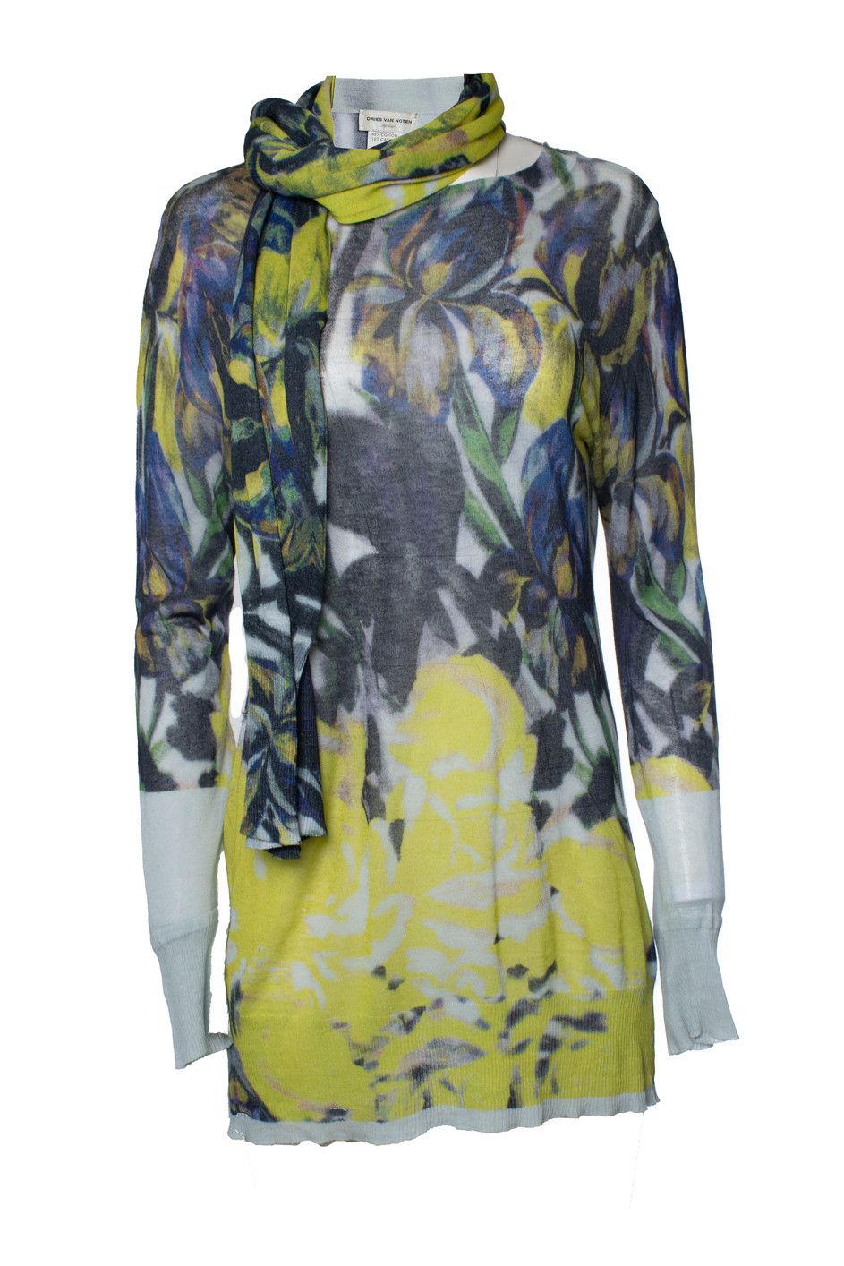 Dries Van Noten Dries van Noten, floral printed top with scarf Size M / US 6-8 / IT 42-44 - 1 Thumbnail