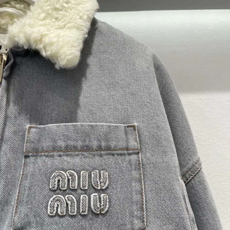 Miu Miu Miu Miu Winter Gray Nylon Jacket with Logo . Size XXS / US 00 / IT 34 - 4 Thumbnail