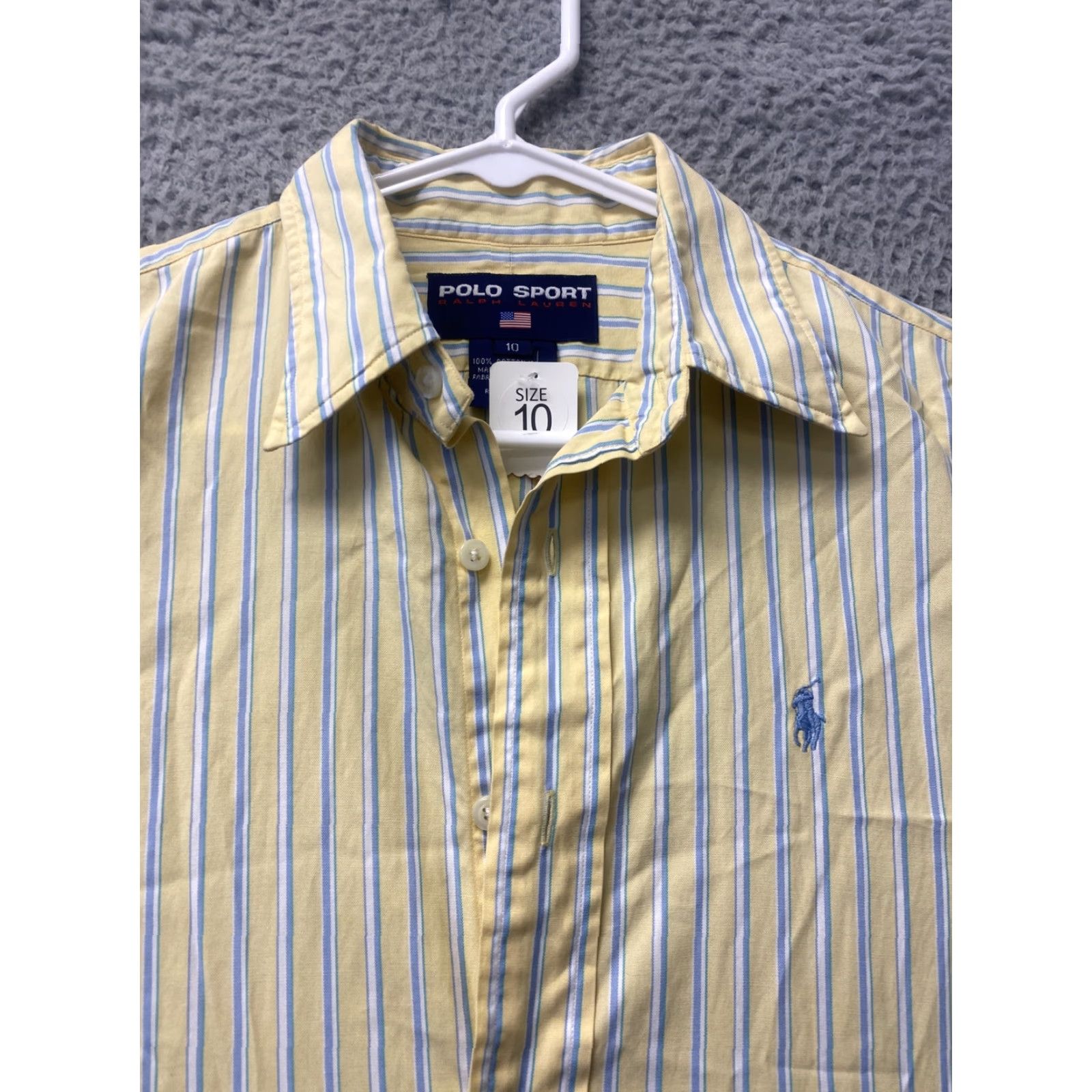 Polo Ralph Lauren Polo Ralph Lauren Shirt Men Button-Up Striped Yellow/White 10 20/21 Classic Fit Long Sleeve Collared Cotton Embroidered Logo Casual Spring Summer Size US M / EU 48-50 / 2 - 2 Thumbnail