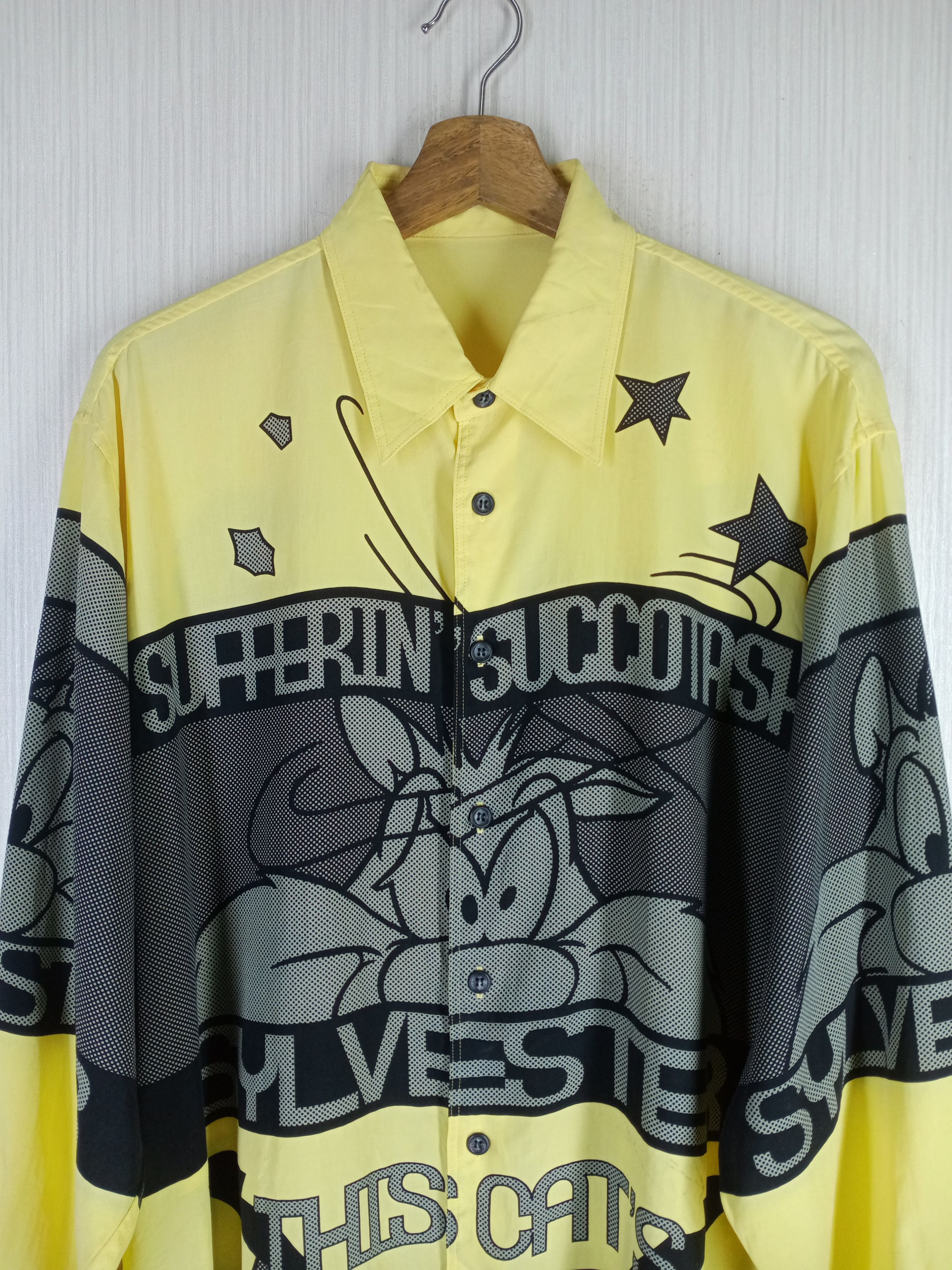 Cartoon Network × Vintage × Warner Bros Rare Vintage 1997 Warner Bros Sylvester Fullprint Shirt Size US XL / EU 56 / 4 - 6 Thumbnail