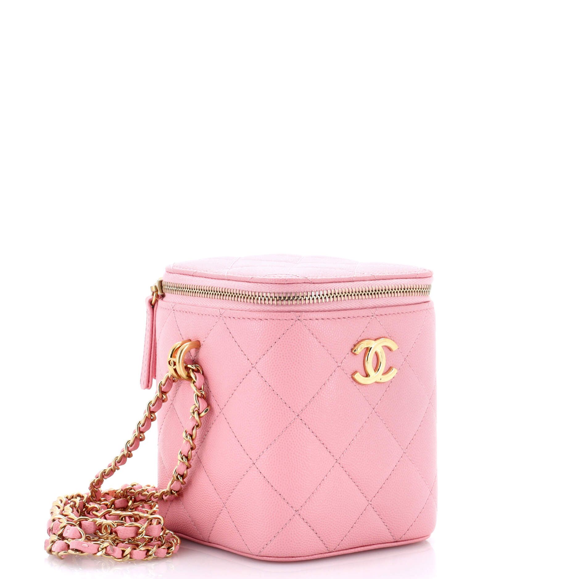 Chanel Vertical CC Link Vanity Case with Chain Quilted Cavia Size ONE SIZE - 1 Thumbnail