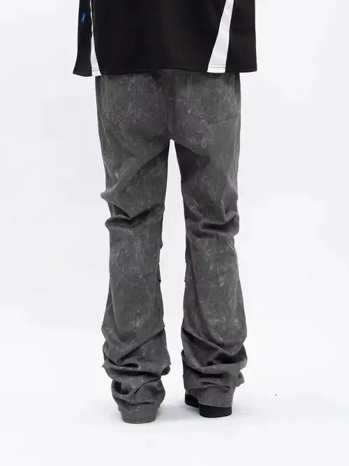 Jean Vintage washed gray pleated micro-flare jeans Size US 30 / EU 46 - 3 Thumbnail