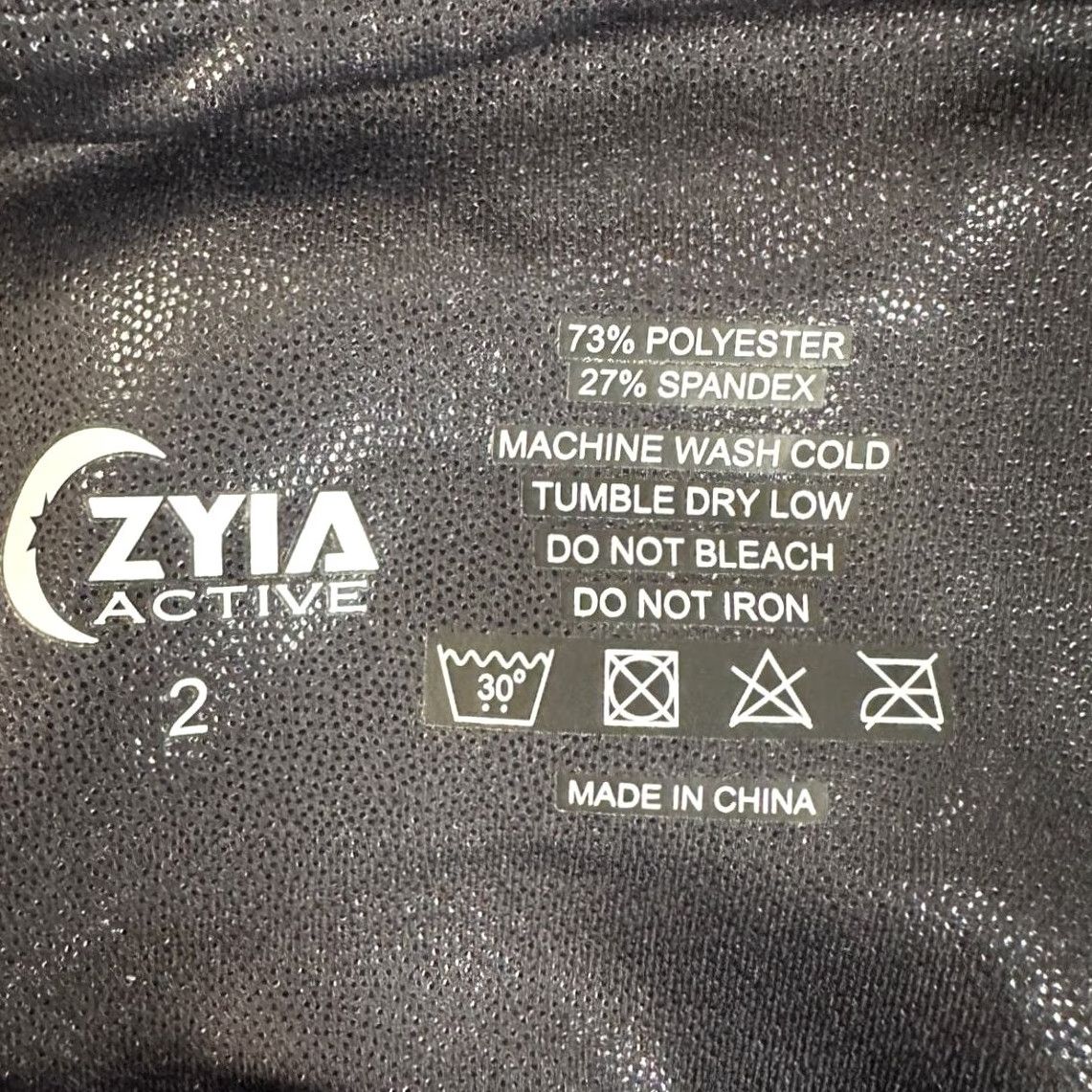 Vintage ZYIA ACTIVE Leggings Women 2 Black Ombre Hi-Rise 7/8 Skinny Shaping Moisture Wicking Quick Dry Lightweight Activewear Tights Size 26" / US 2 / IT 38 - 5 Thumbnail