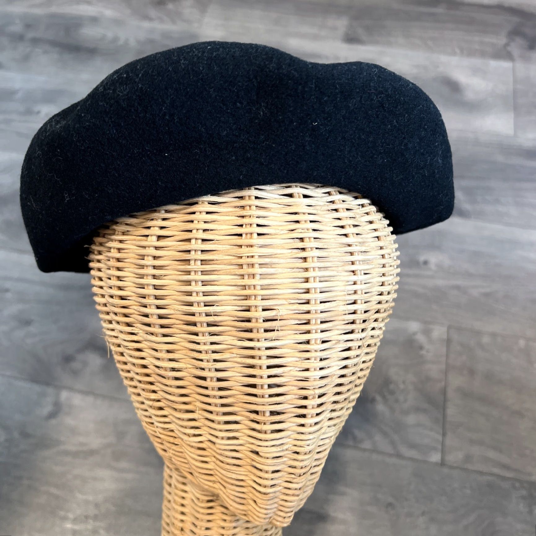 Vintage VINTAGE Berrion Beret Black Wool 58 - 10 Women's Fall Winter Size ONE SIZE - 2 Thumbnail