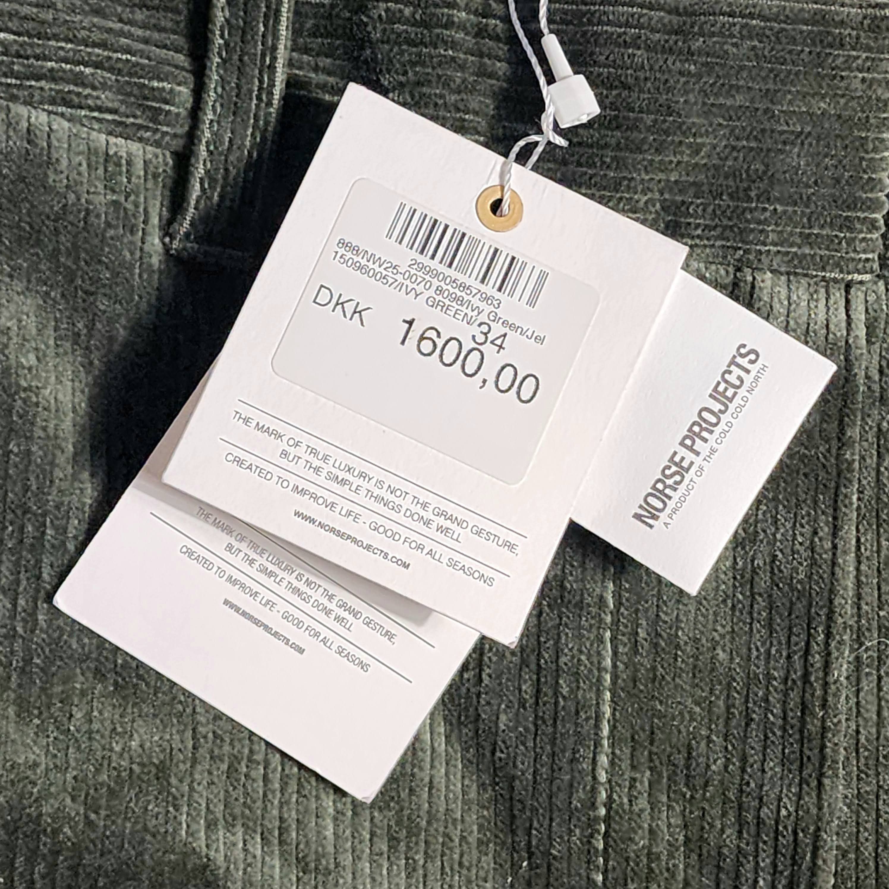 Norse Projects Jelena Cords Ivy Green Pant Made in Italy (See Measurements) Size 24" / US 00 / IT 34 - 4 Thumbnail