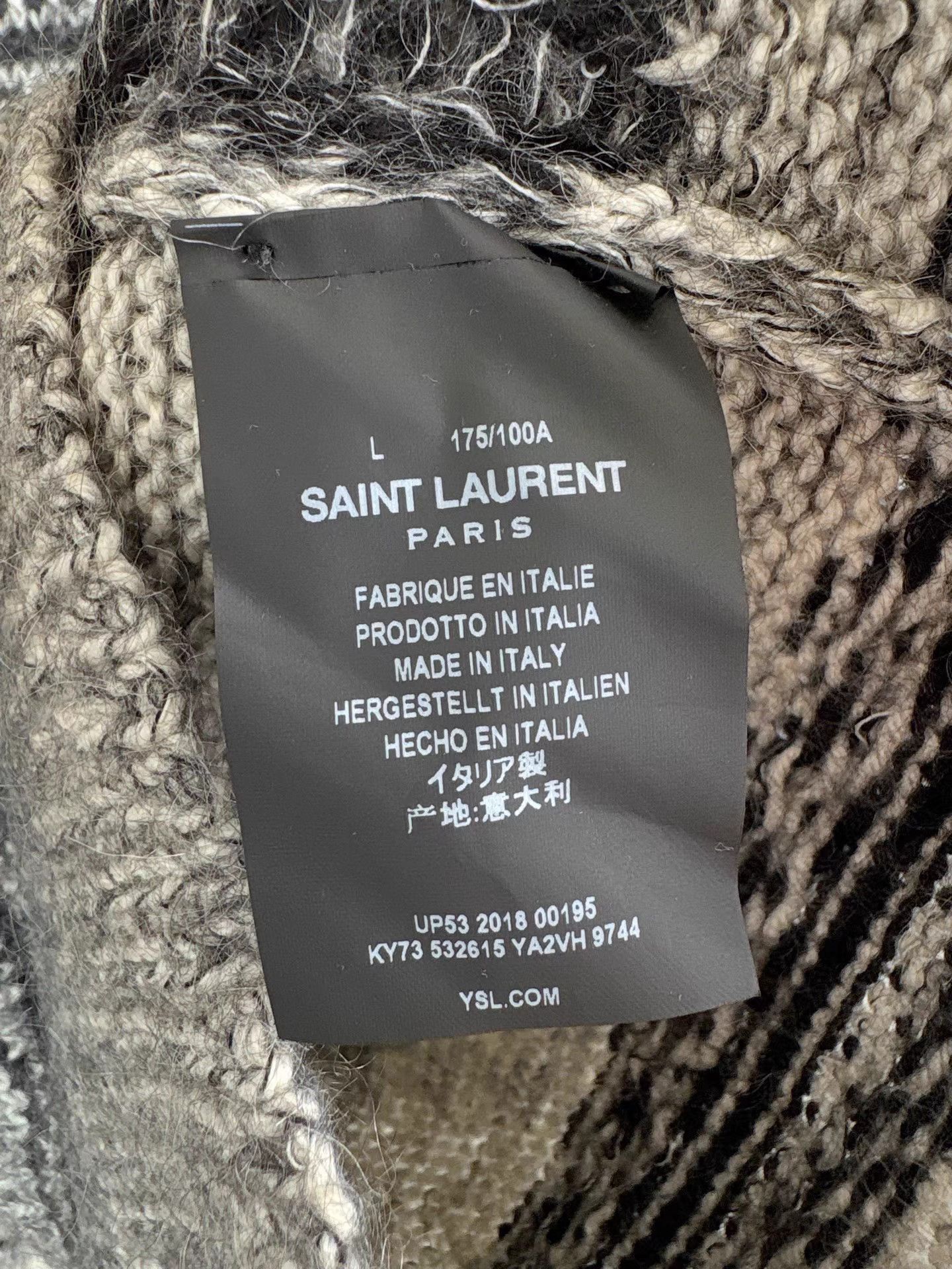 Saint Laurent Paris SAINT LAURENT SLP Gray Knit Sweater Size US L / EU 52-54 / 3 - 4 Thumbnail