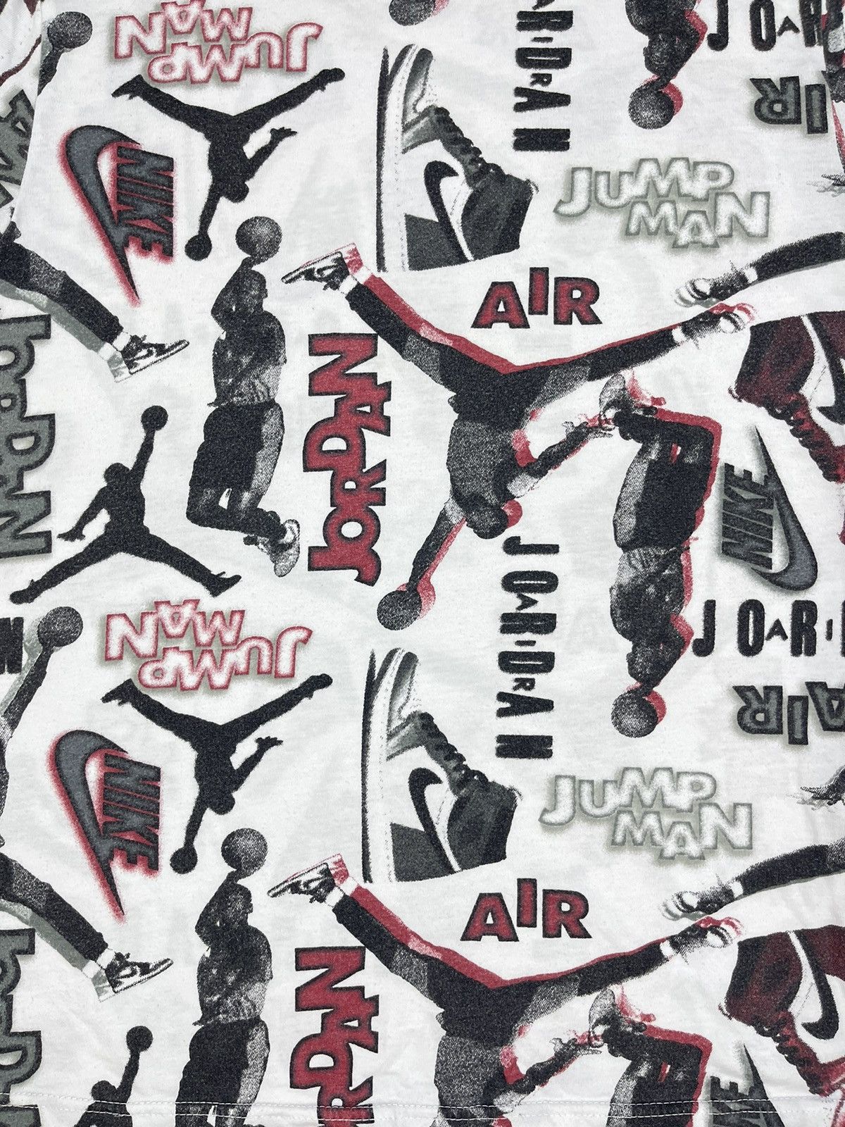 Jordan Brand × Nike × Vintage Mens Nike Air Jordan T Shirt Full Print Jump Man Size US S / EU 44-46 / 1 - 5 Thumbnail