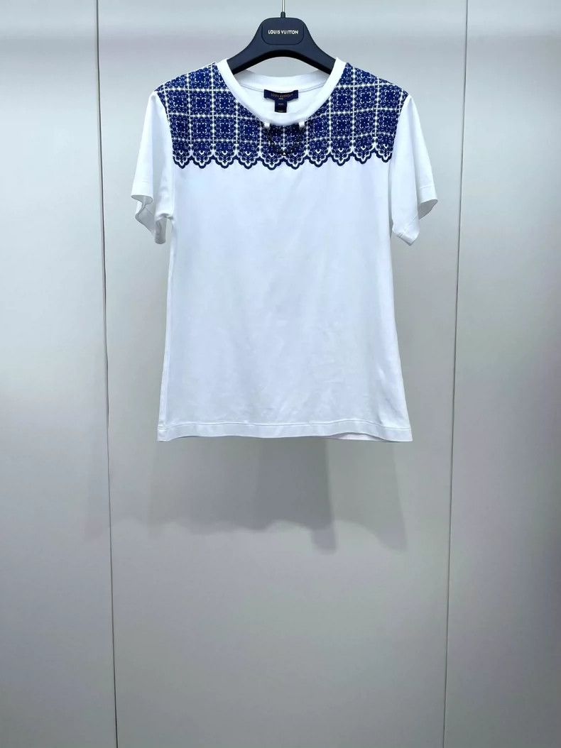 Louis Vuitton Embroidered Chain Short Sleeve T-Shirt- DMC Size US XXS / EU 40 - 1 Thumbnail