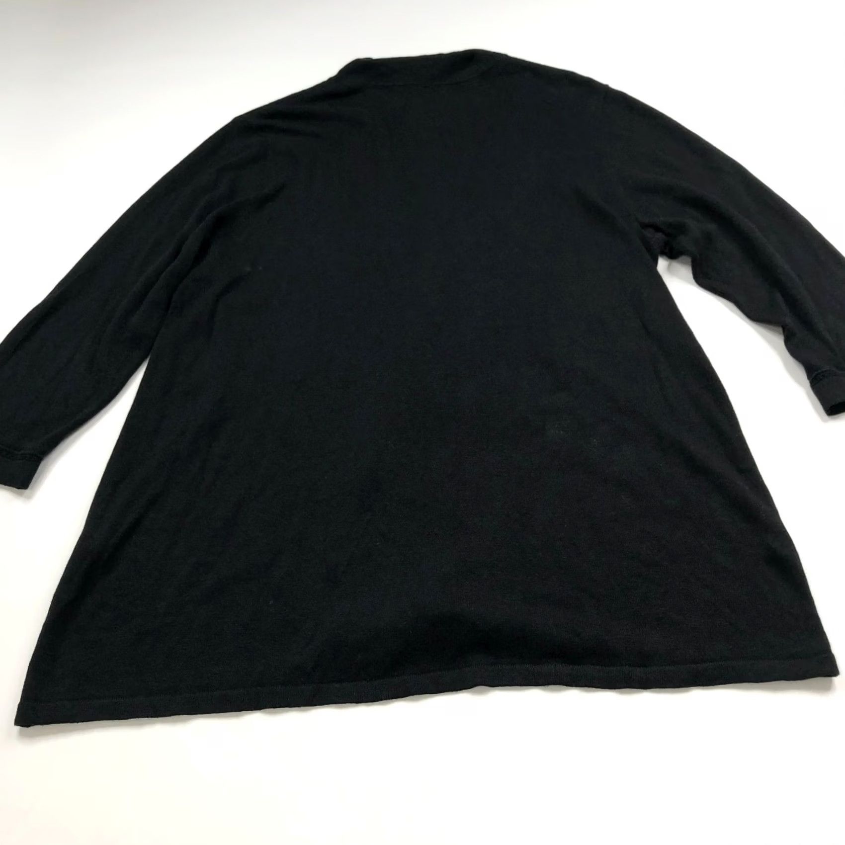 J. Jill J.Jill Sweater Cardigan XL Black Linen Rayon Wrap Open MINT Size XL / US 12-14 / IT 48-50 - 6 Thumbnail