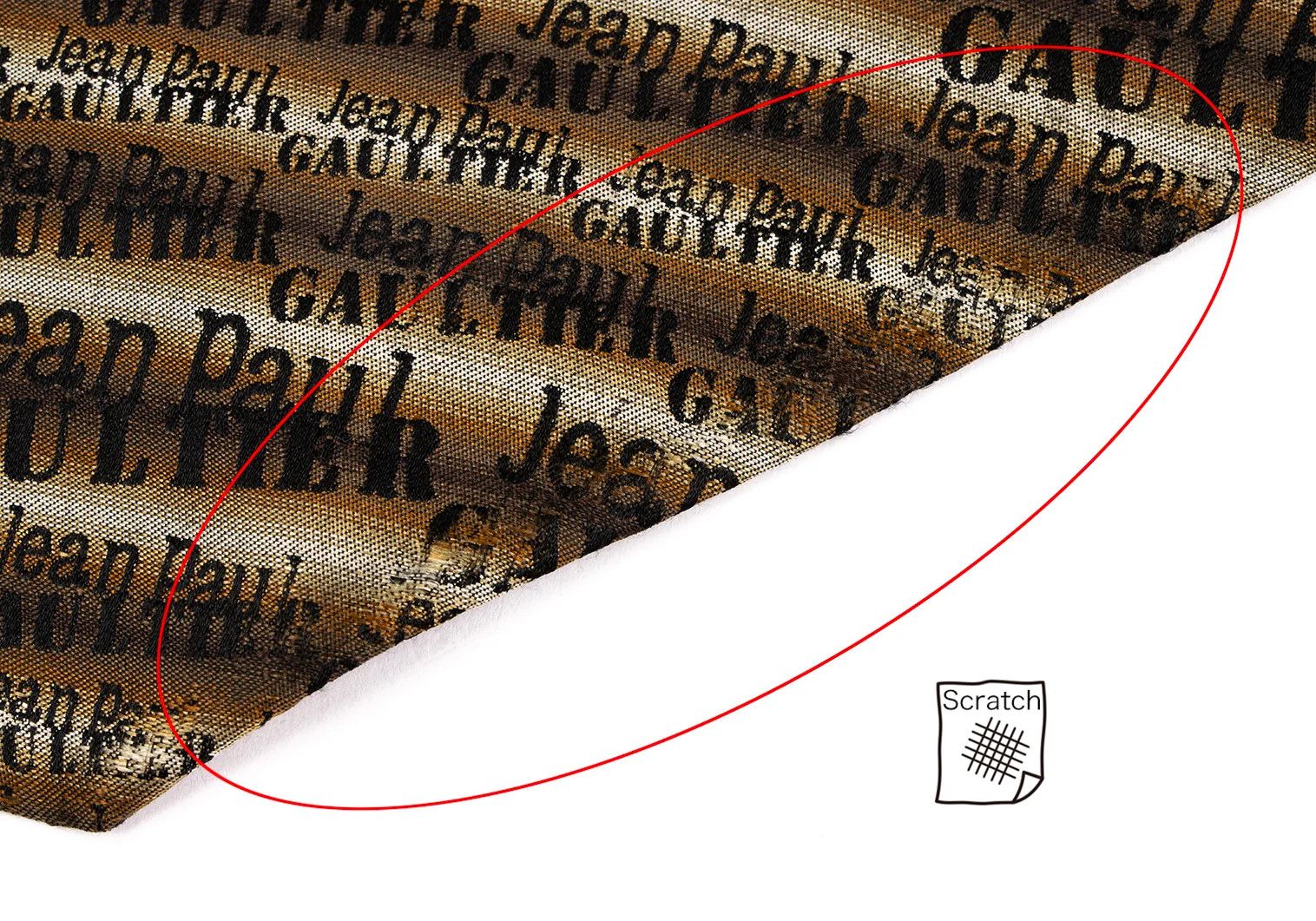 Jean Paul Gaultier Jacquard Logo Tie in Brown and Gray Size ONE SIZE - 4 Thumbnail