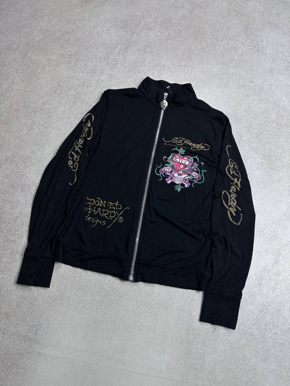 Ed Hardy Vintage Ed Hardy Womans Y2K All Over Zip Jacket S Rare Size S / US 4 / IT 40 - 3 Thumbnail