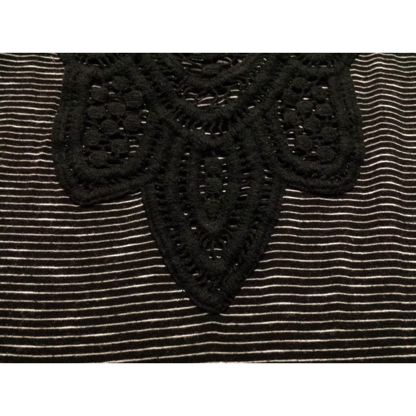 Vintage Catherines Blouse Short Sleeve Round Neck Black Striped 0X Plus Womens Top Shirt Size XL / US 12-14 / IT 48-50 - 5 Thumbnail