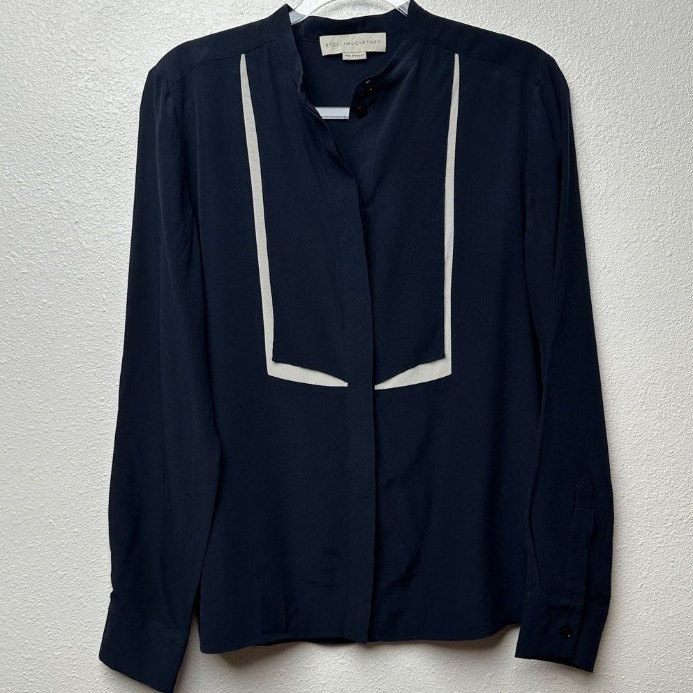 Stella McCartney Stella McCartney Blouse Black/Taupe Womens US L 100% Silk Size L / US 10 / IT 46 - 4 Thumbnail
