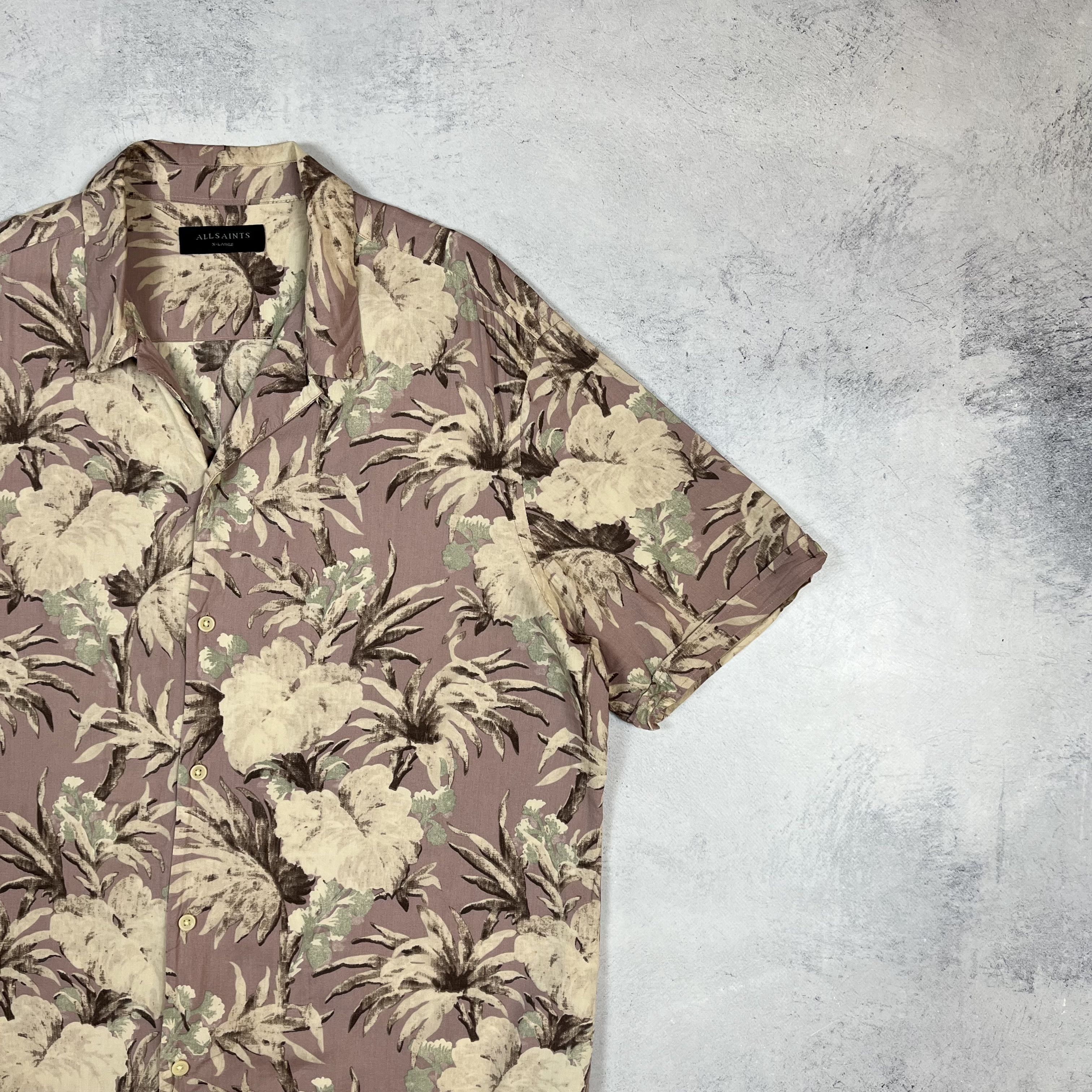 Allsaints AllSaints Laysan Short Sleeve Hawaii Button Up Shirt Size US XL / EU 56 / 4 - 3 Thumbnail