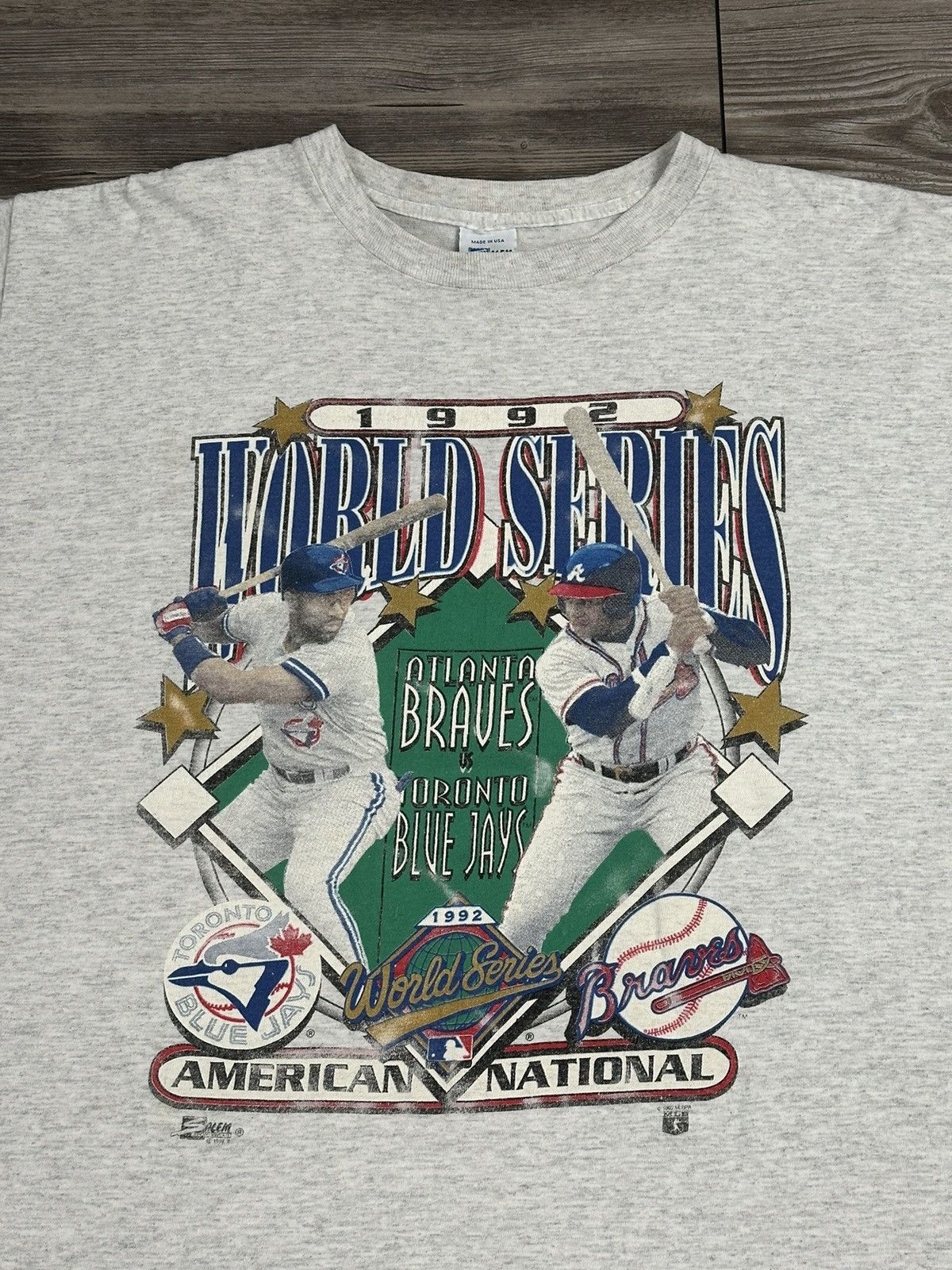 MLB Vintage Blue Jays vs Atlanta Braves World Series Salem T Size US XL / EU 56 / 4 - 3 Thumbnail