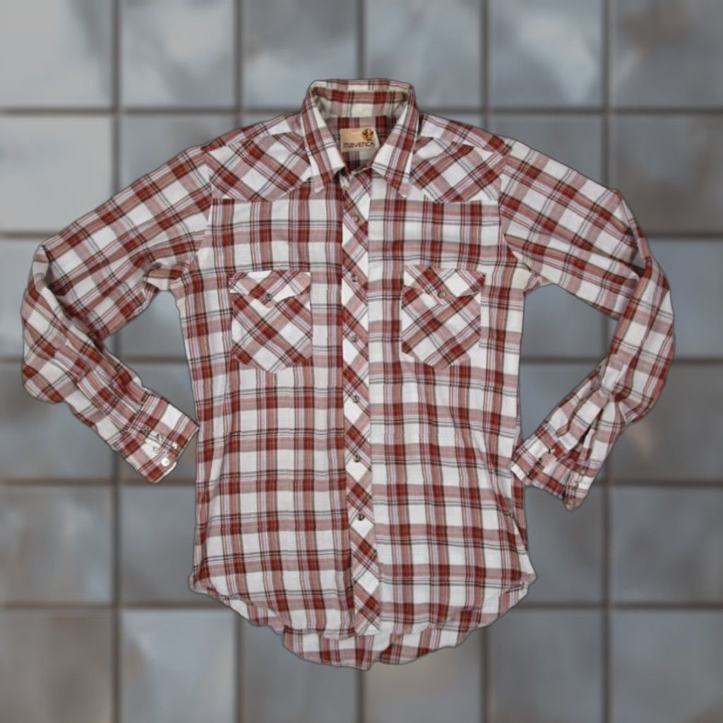Vintage VINTAGE Maverick Western Shirt Mens Medium Red Check Long Sleeve Button Up Snap Closure Made in USA Size US M / EU 48-50 / 2 - 1 Thumbnail