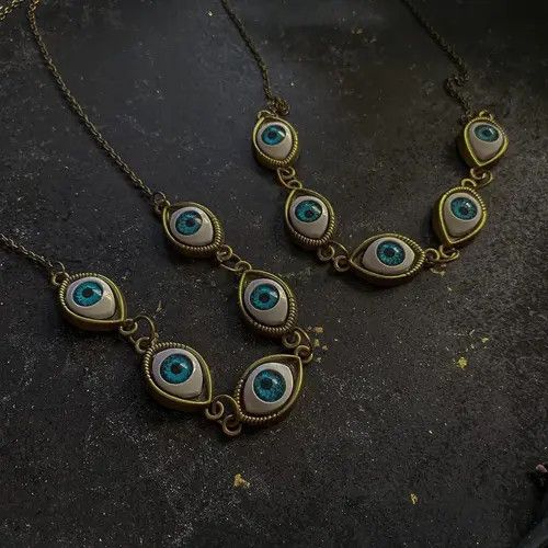 Japanese Brand Streetwear Eye Trippy Evil Jewerly Necklace Chain Art Size ONE SIZE - 4 Thumbnail